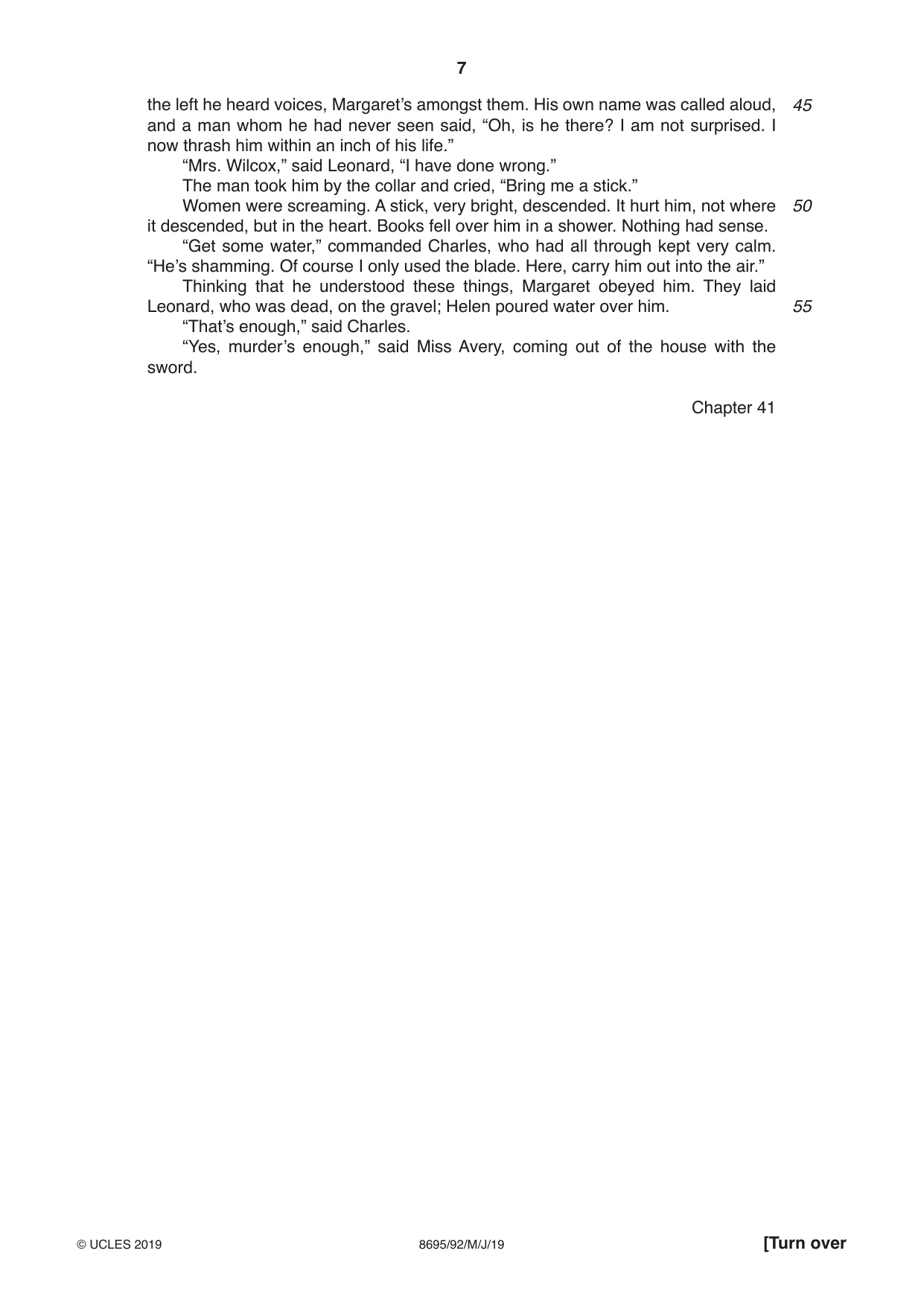 Cambridge A Level English - Language and Literature (AS Level only, from 2016) 8695 2019 May/June Paper 9 · Variant 2 question paper, page 7 of 20