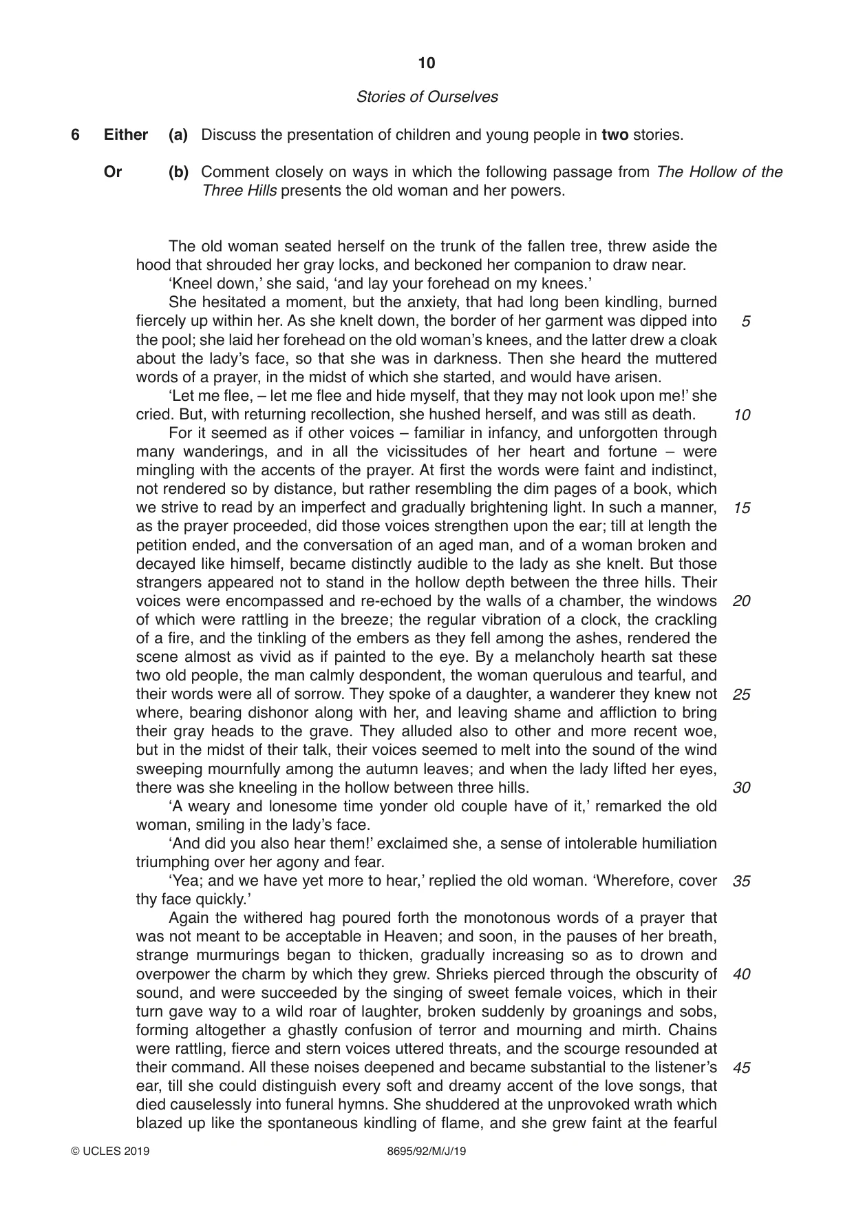 Cambridge A Level English - Language and Literature (AS Level only, from 2016) 8695 2019 May/June Paper 9 · Variant 2 question paper, page 10 of 20