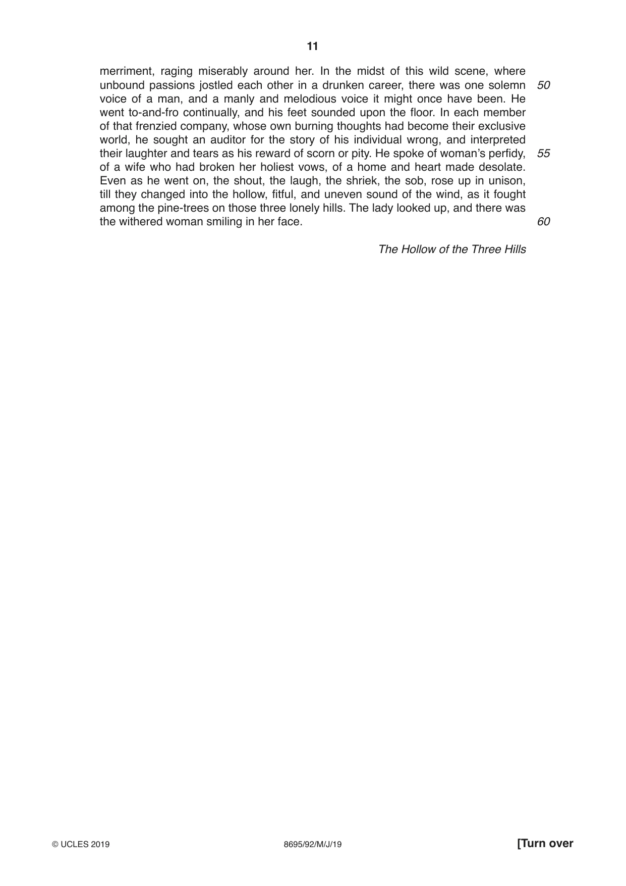 Cambridge A Level English - Language and Literature (AS Level only, from 2016) 8695 2019 May/June Paper 9 · Variant 2 question paper, page 11 of 20