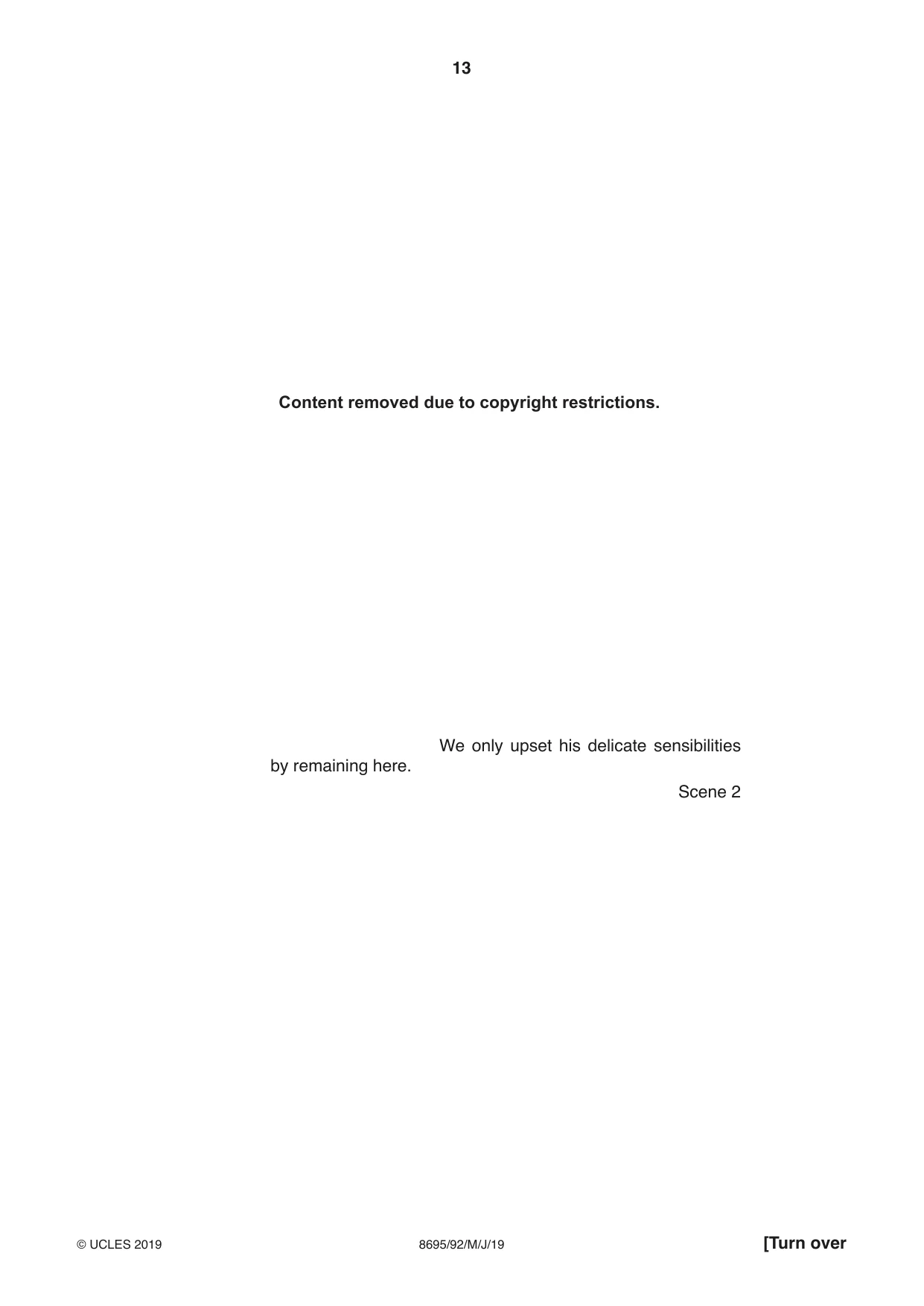 Cambridge A Level English - Language and Literature (AS Level only, from 2016) 8695 2019 May/June Paper 9 · Variant 2 question paper, page 13 of 20
