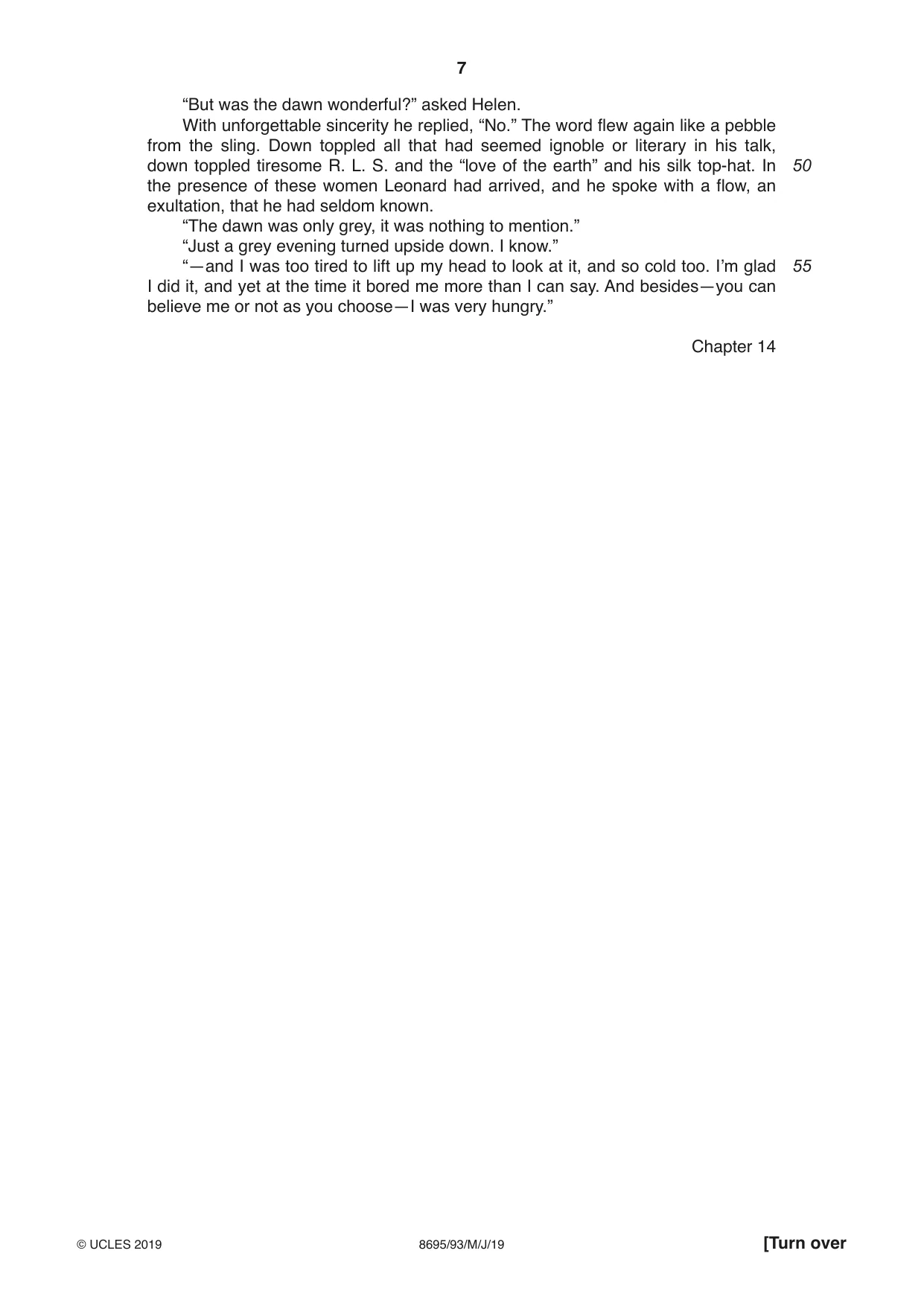 Cambridge A Level English - Language and Literature (AS Level only, from 2016) 8695 2019 May/June Paper 9 · Variant 3 question paper, page 7 of 20