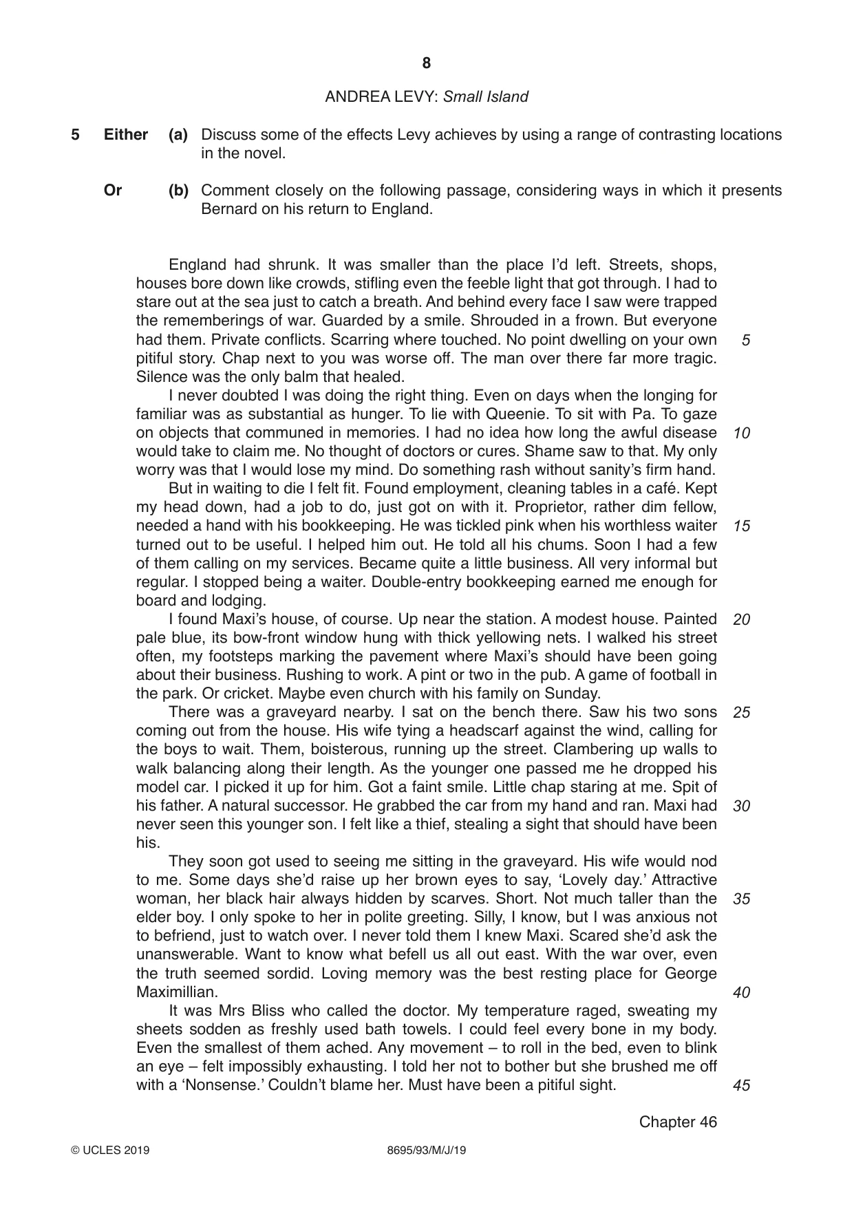 Cambridge A Level English - Language and Literature (AS Level only, from 2016) 8695 2019 May/June Paper 9 · Variant 3 question paper, page 8 of 20