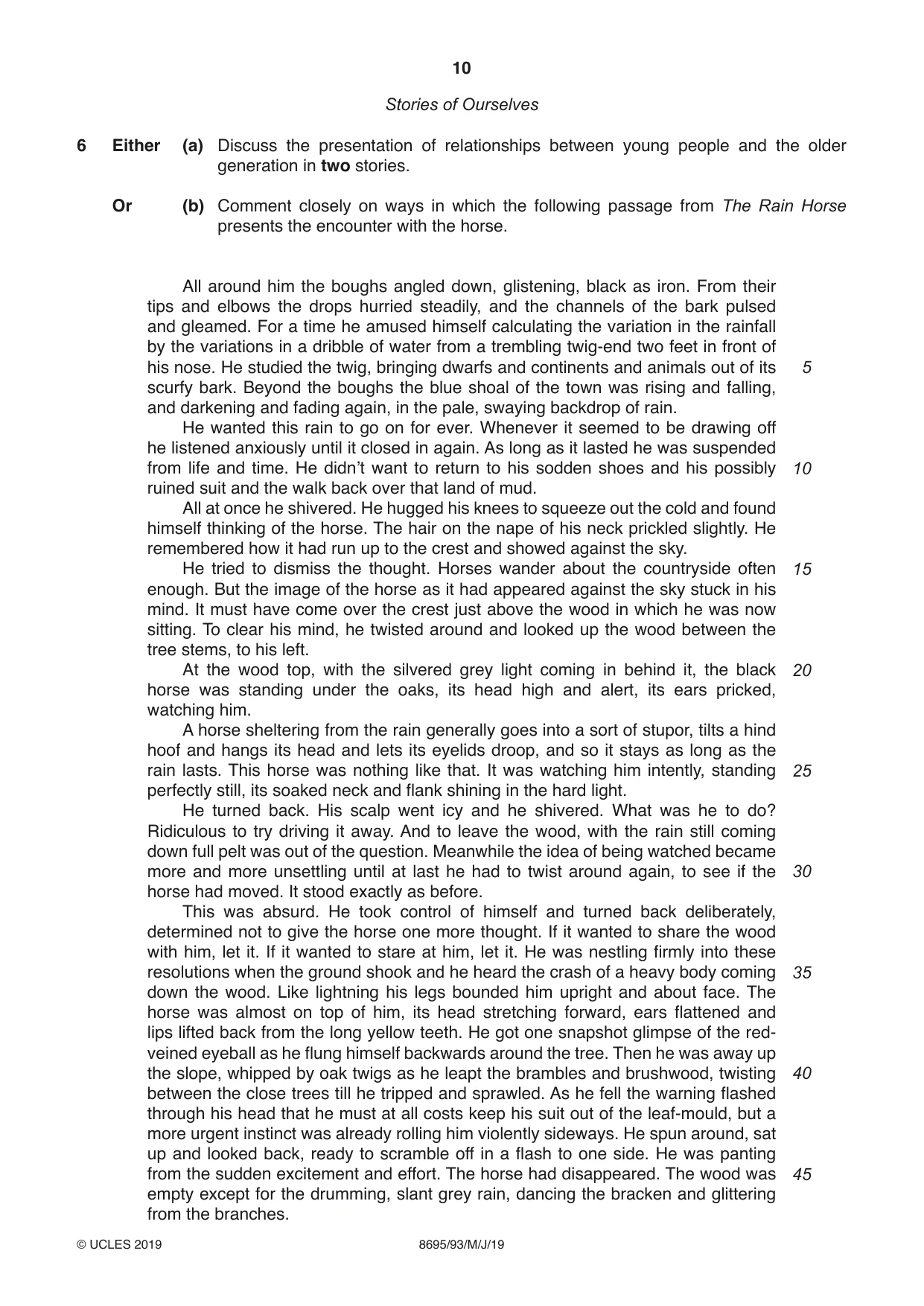 Cambridge A Level English - Language and Literature (AS Level only, from 2016) 8695 2019 May/June Paper 9 · Variant 3 question paper, page 10 of 20