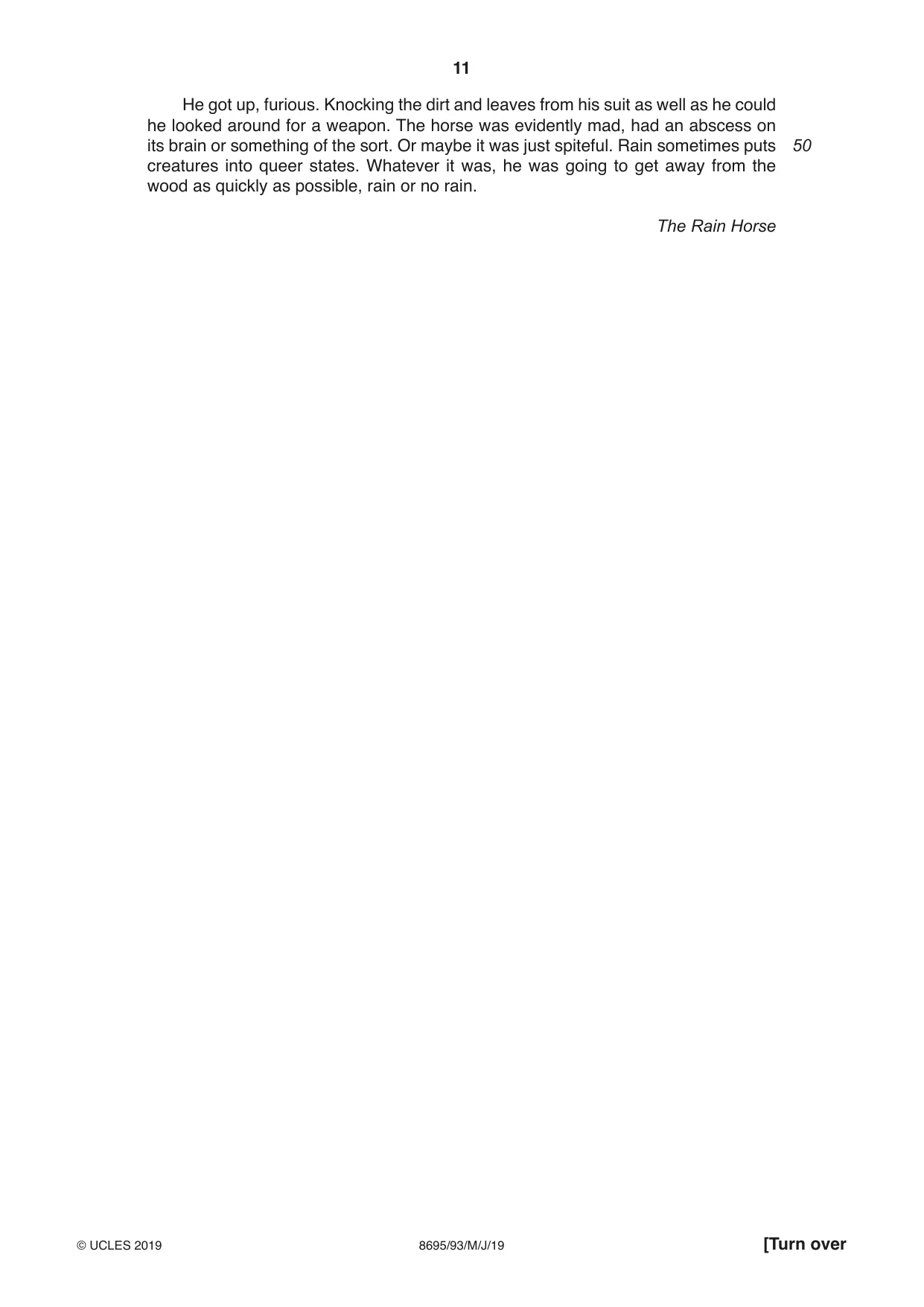 Cambridge A Level English - Language and Literature (AS Level only, from 2016) 8695 2019 May/June Paper 9 · Variant 3 question paper, page 11 of 20