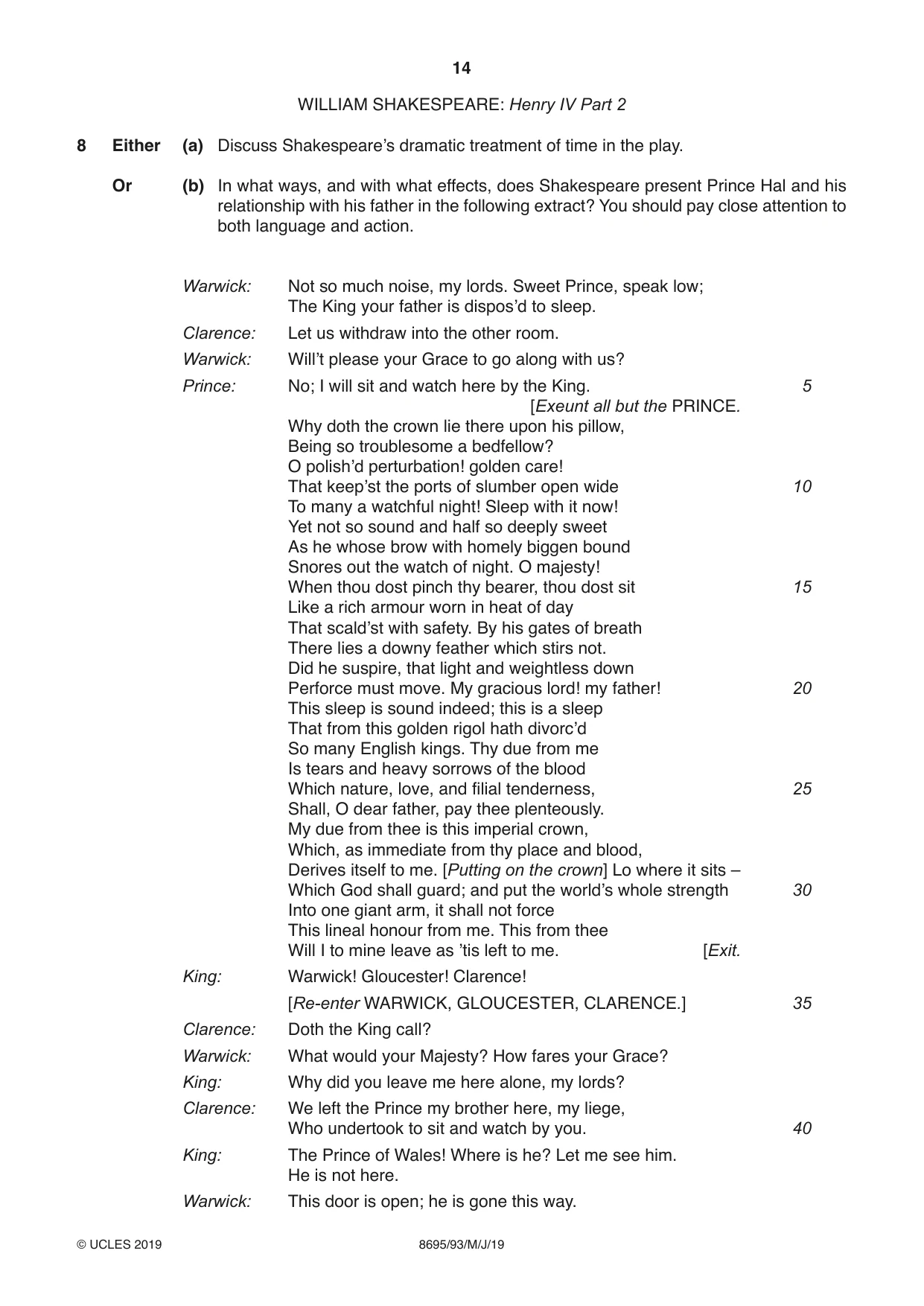 Cambridge A Level English - Language and Literature (AS Level only, from 2016) 8695 2019 May/June Paper 9 · Variant 3 question paper, page 14 of 20