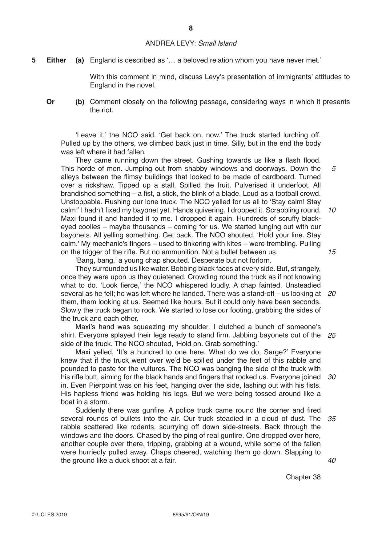Cambridge A Level English - Language and Literature (AS Level only, from 2016) 8695 2019 Oct/Nov Paper 9 · Variant 1 question paper, page 8 of 20