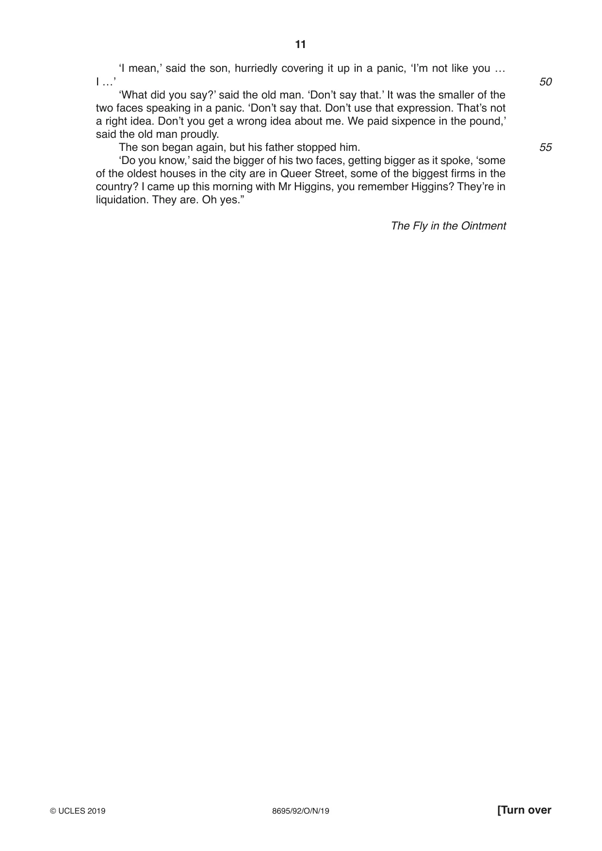 Cambridge A Level English - Language and Literature (AS Level only, from 2016) 8695 2019 Oct/Nov Paper 9 · Variant 2 question paper, page 11 of 20