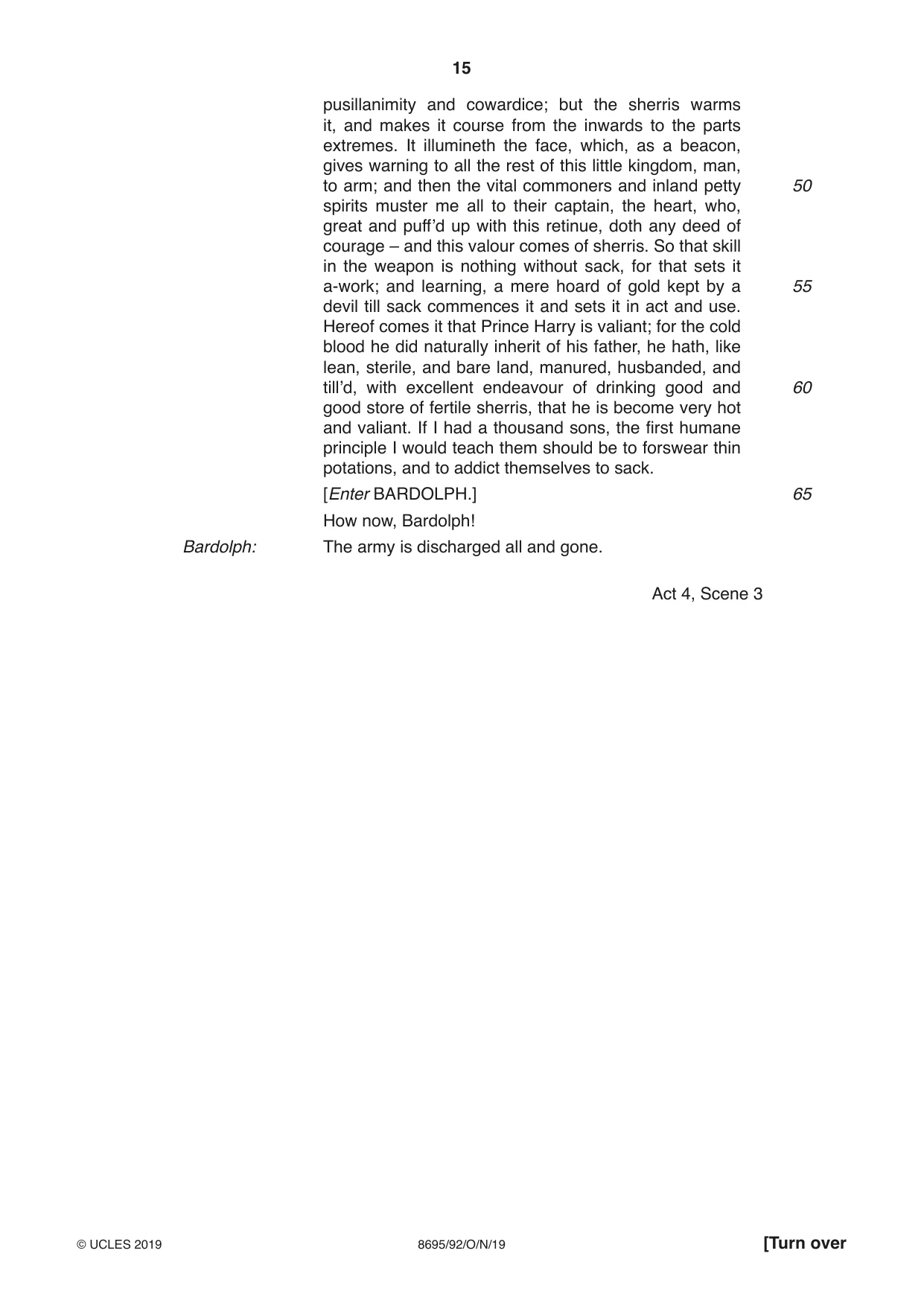 Cambridge A Level English - Language and Literature (AS Level only, from 2016) 8695 2019 Oct/Nov Paper 9 · Variant 2 question paper, page 15 of 20