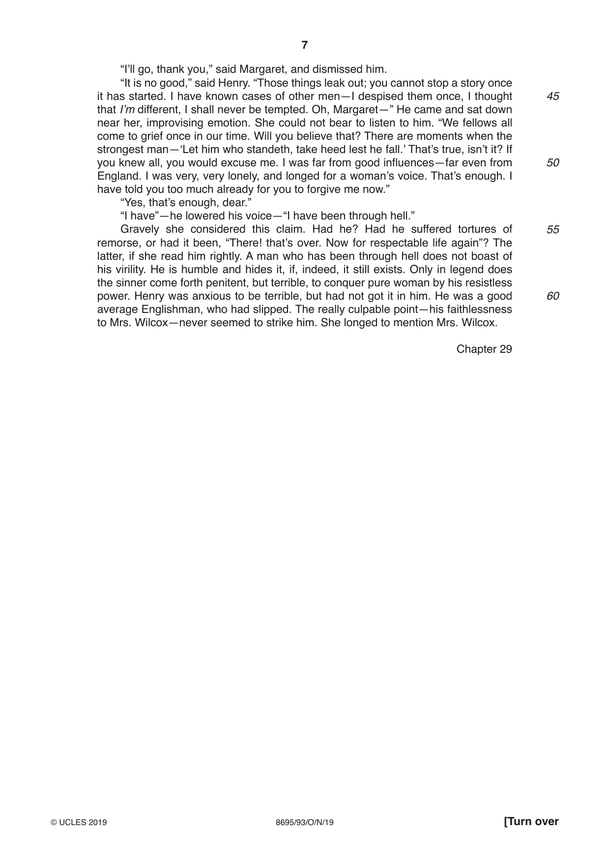 Cambridge A Level English - Language and Literature (AS Level only, from 2016) 8695 2019 Oct/Nov Paper 9 · Variant 3 question paper, page 7 of 20