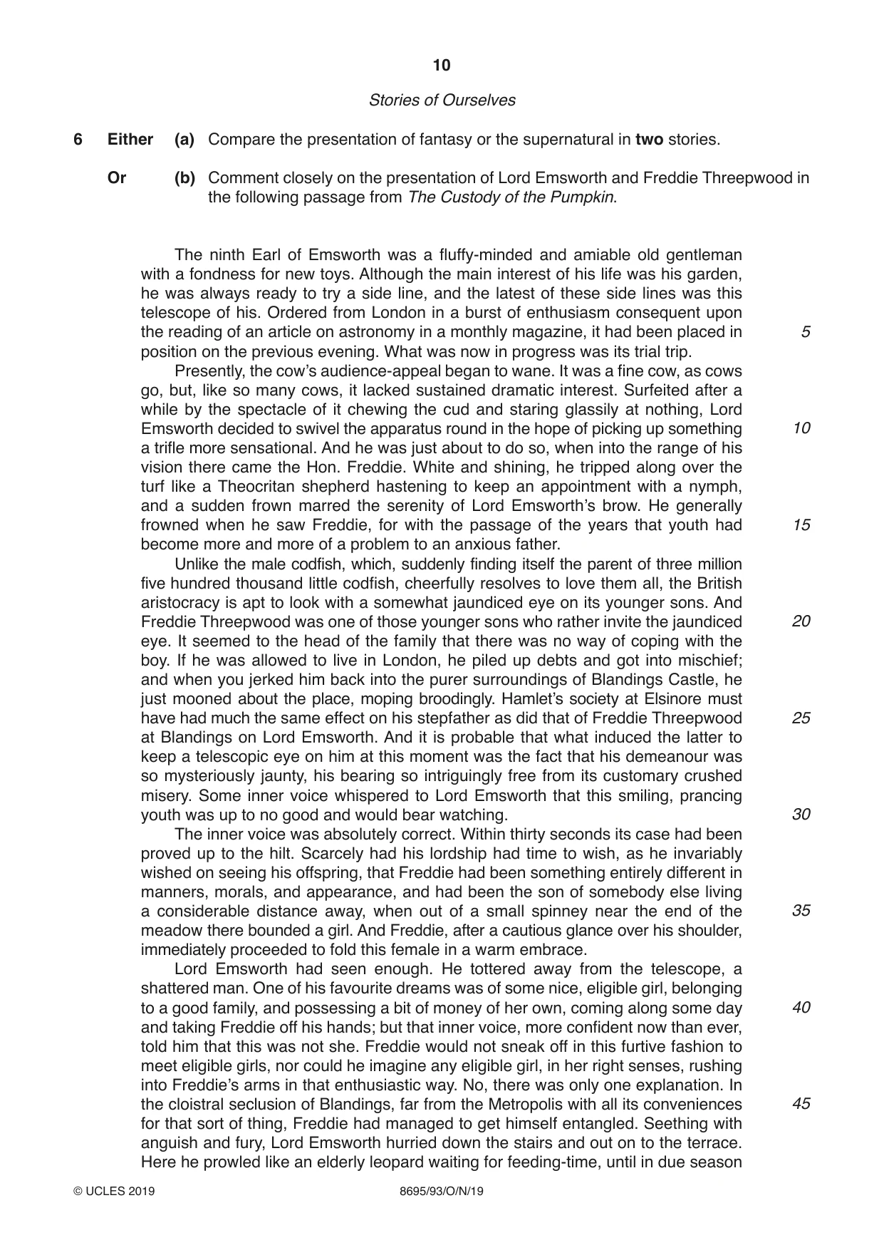 Cambridge A Level English - Language and Literature (AS Level only, from 2016) 8695 2019 Oct/Nov Paper 9 · Variant 3 question paper, page 10 of 20