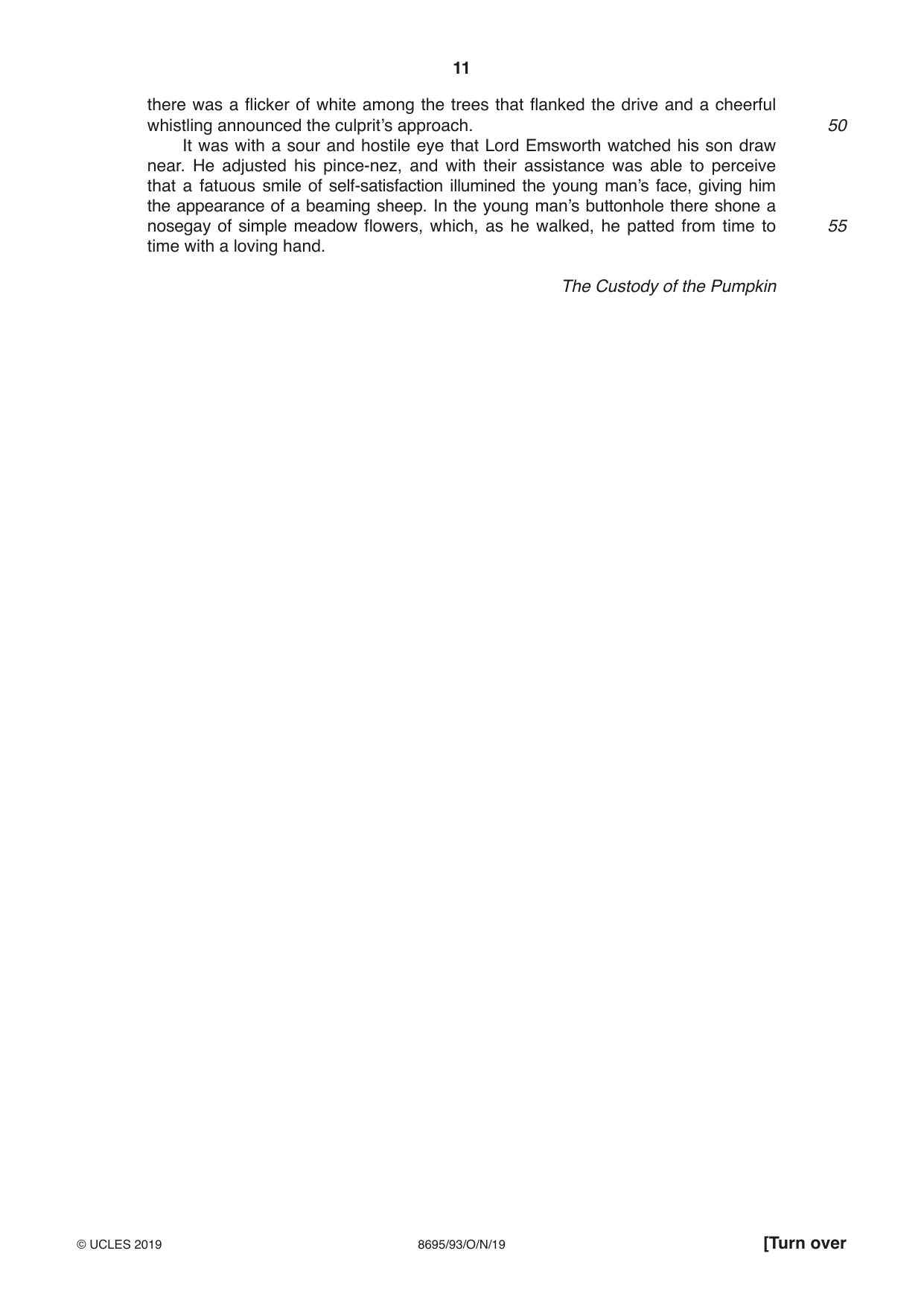 Cambridge A Level English - Language and Literature (AS Level only, from 2016) 8695 2019 Oct/Nov Paper 9 · Variant 3 question paper, page 11 of 20