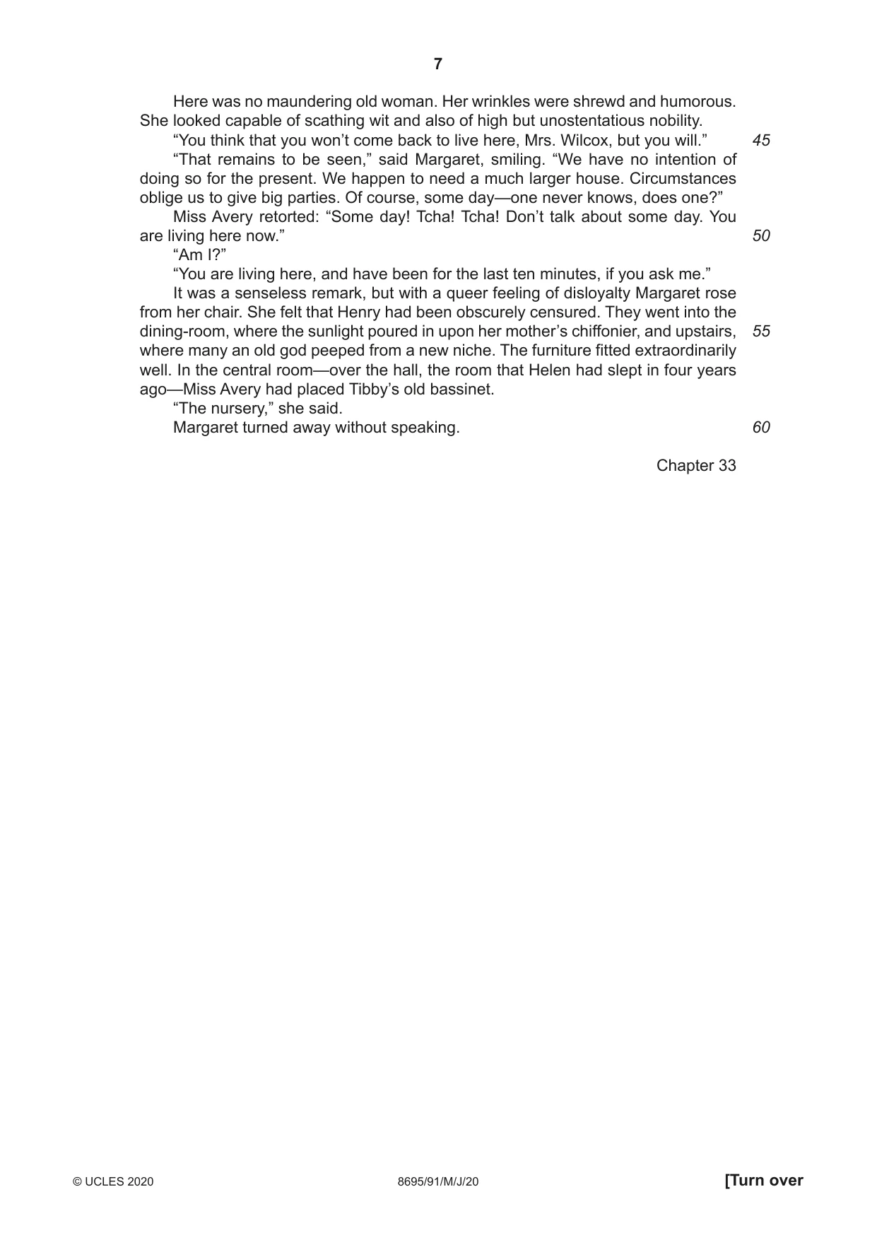 Cambridge A Level English - Language and Literature (AS Level only, from 2016) 8695 2020 May/June Paper 9 · Variant 1 question paper, page 7 of 20