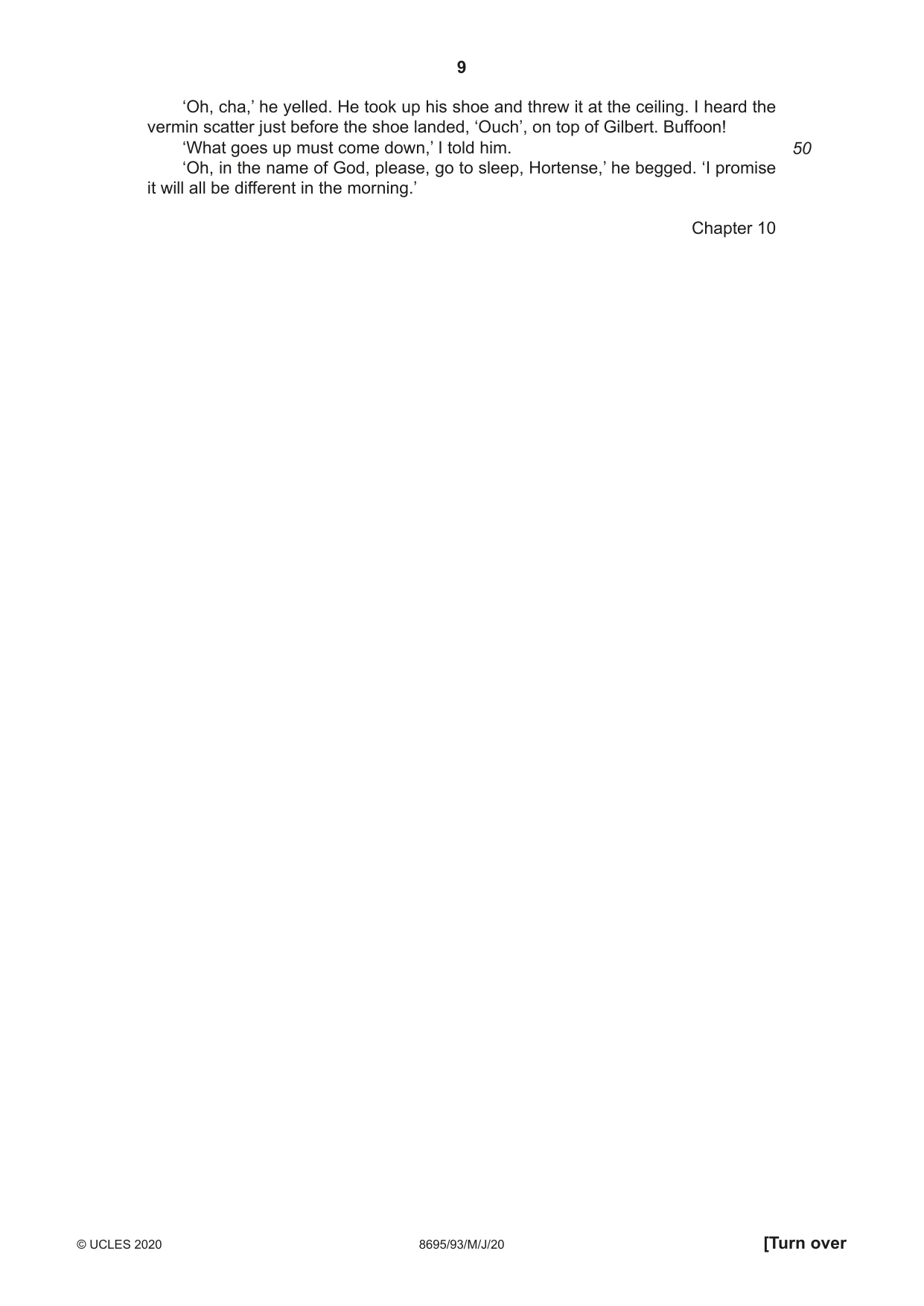 Cambridge A Level English - Language and Literature (AS Level only, from 2016) 8695 2020 May/June Paper 9 · Variant 3 question paper, page 9 of 20