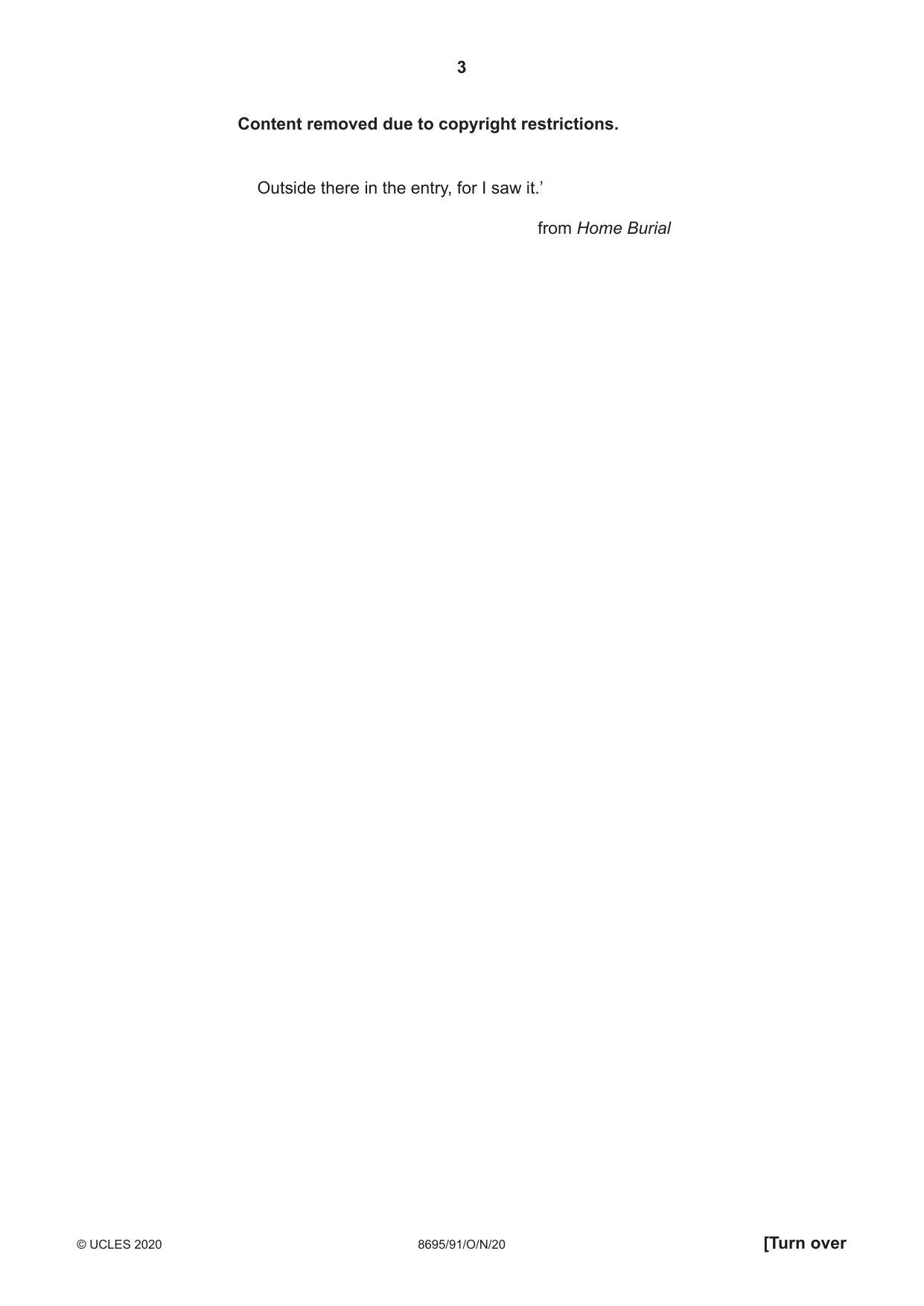 Cambridge A Level English - Language and Literature (AS Level only, from 2016) 8695 2020 Oct/Nov Paper 9 · Variant 1 question paper, page 3 of 20