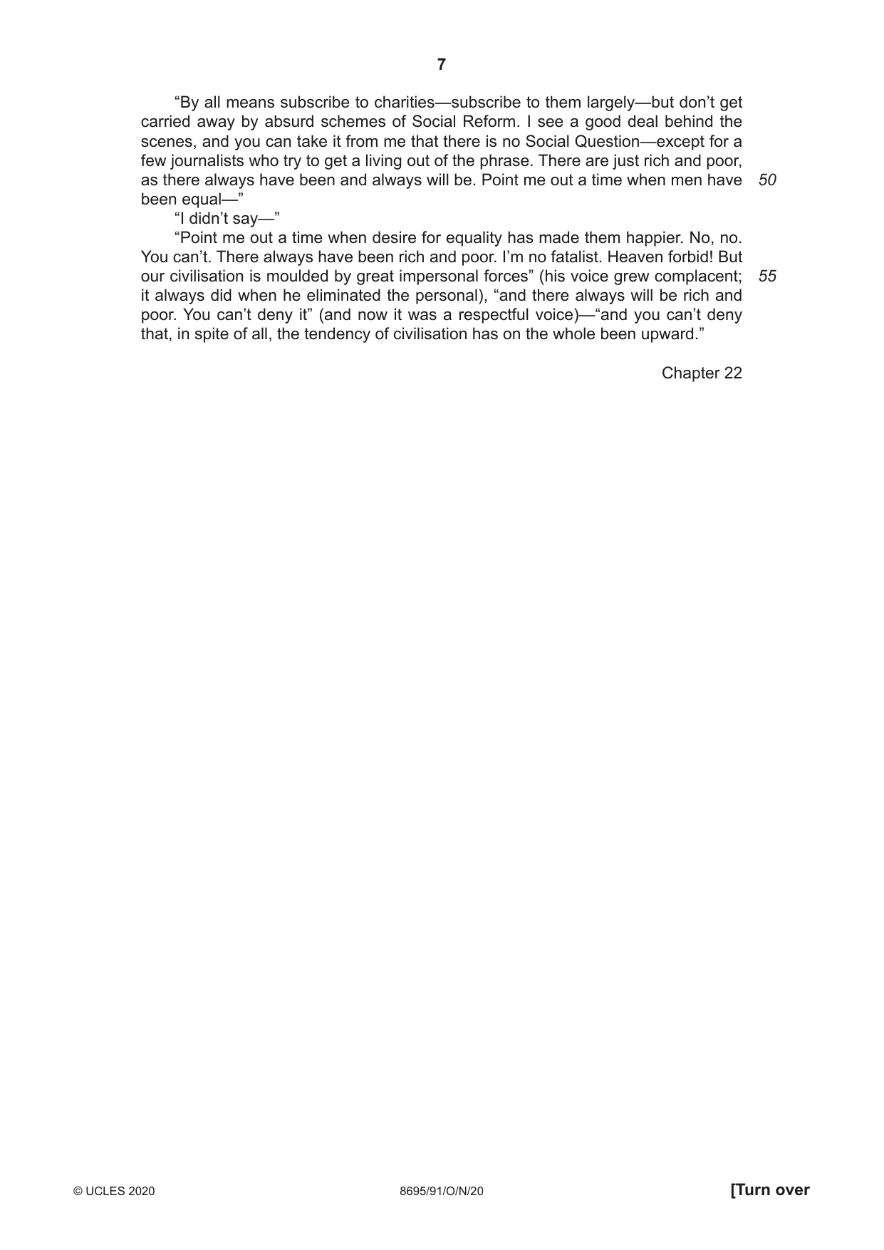 Cambridge A Level English - Language and Literature (AS Level only, from 2016) 8695 2020 Oct/Nov Paper 9 · Variant 1 question paper, page 7 of 20