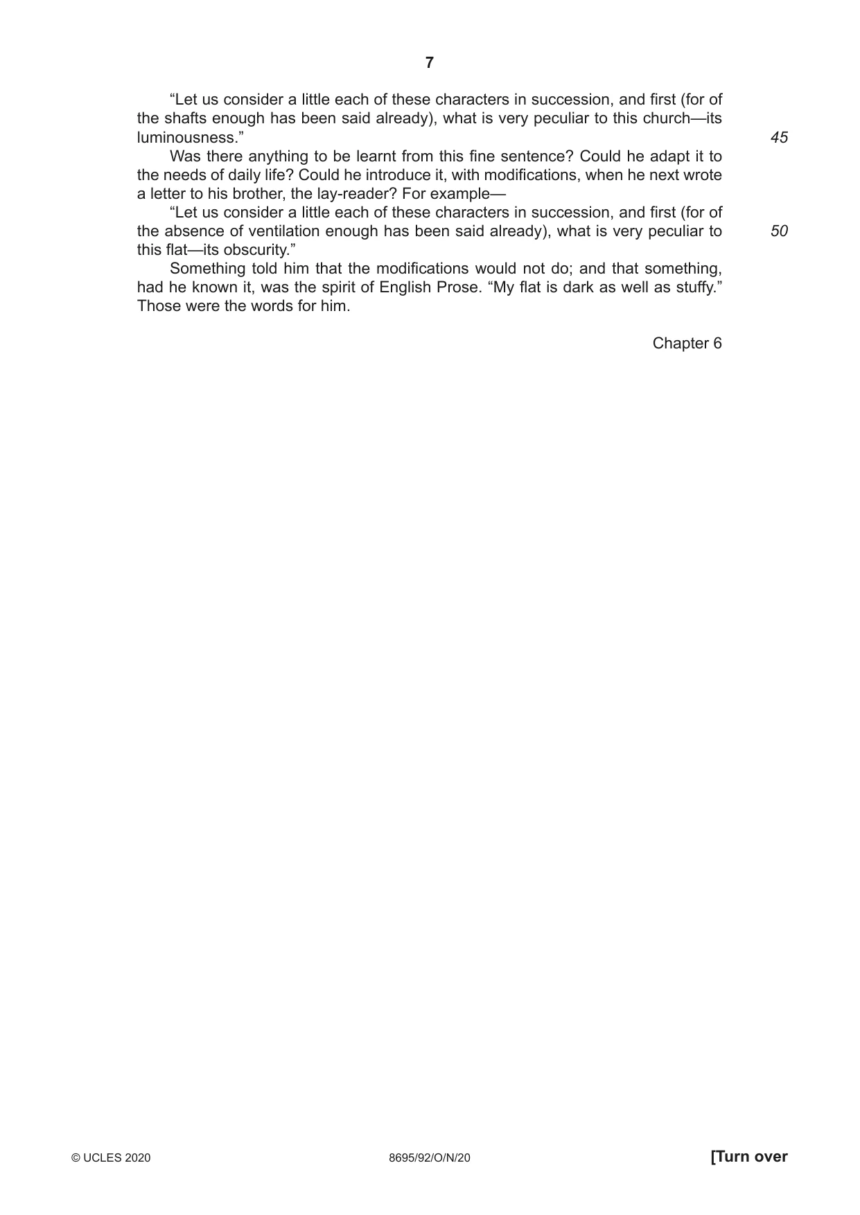 Cambridge A Level English - Language and Literature (AS Level only, from 2016) 8695 2020 Oct/Nov Paper 9 · Variant 2 question paper, page 7 of 20