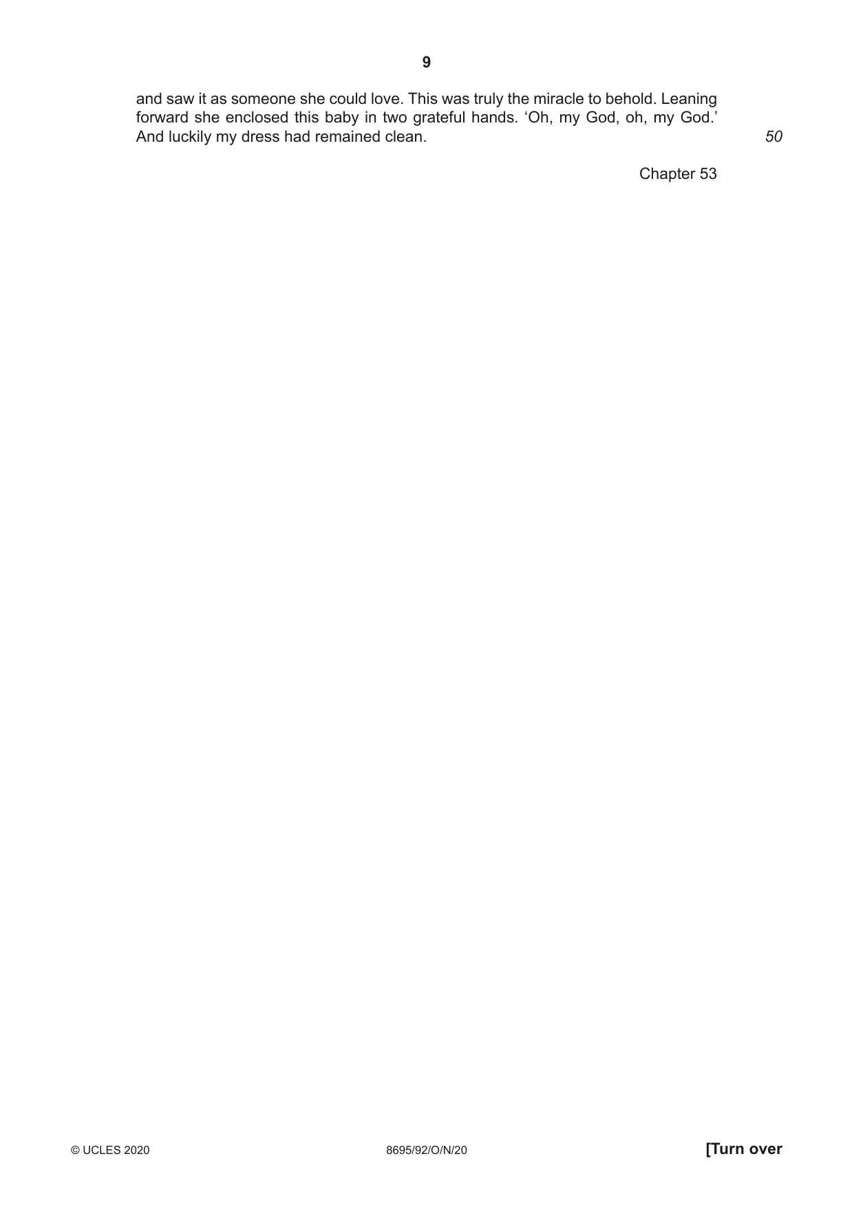 Cambridge A Level English - Language and Literature (AS Level only, from 2016) 8695 2020 Oct/Nov Paper 9 · Variant 2 question paper, page 9 of 20