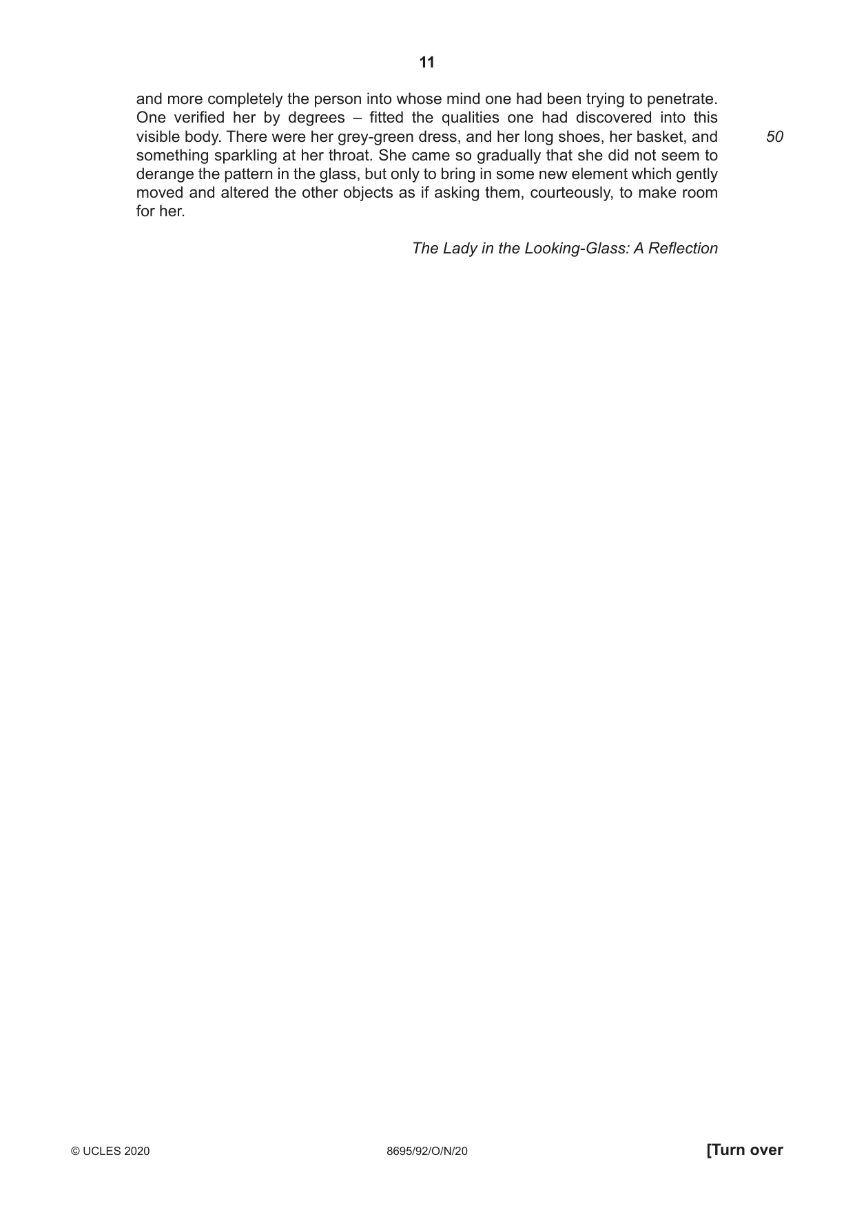 Cambridge A Level English - Language and Literature (AS Level only, from 2016) 8695 2020 Oct/Nov Paper 9 · Variant 2 question paper, page 11 of 20