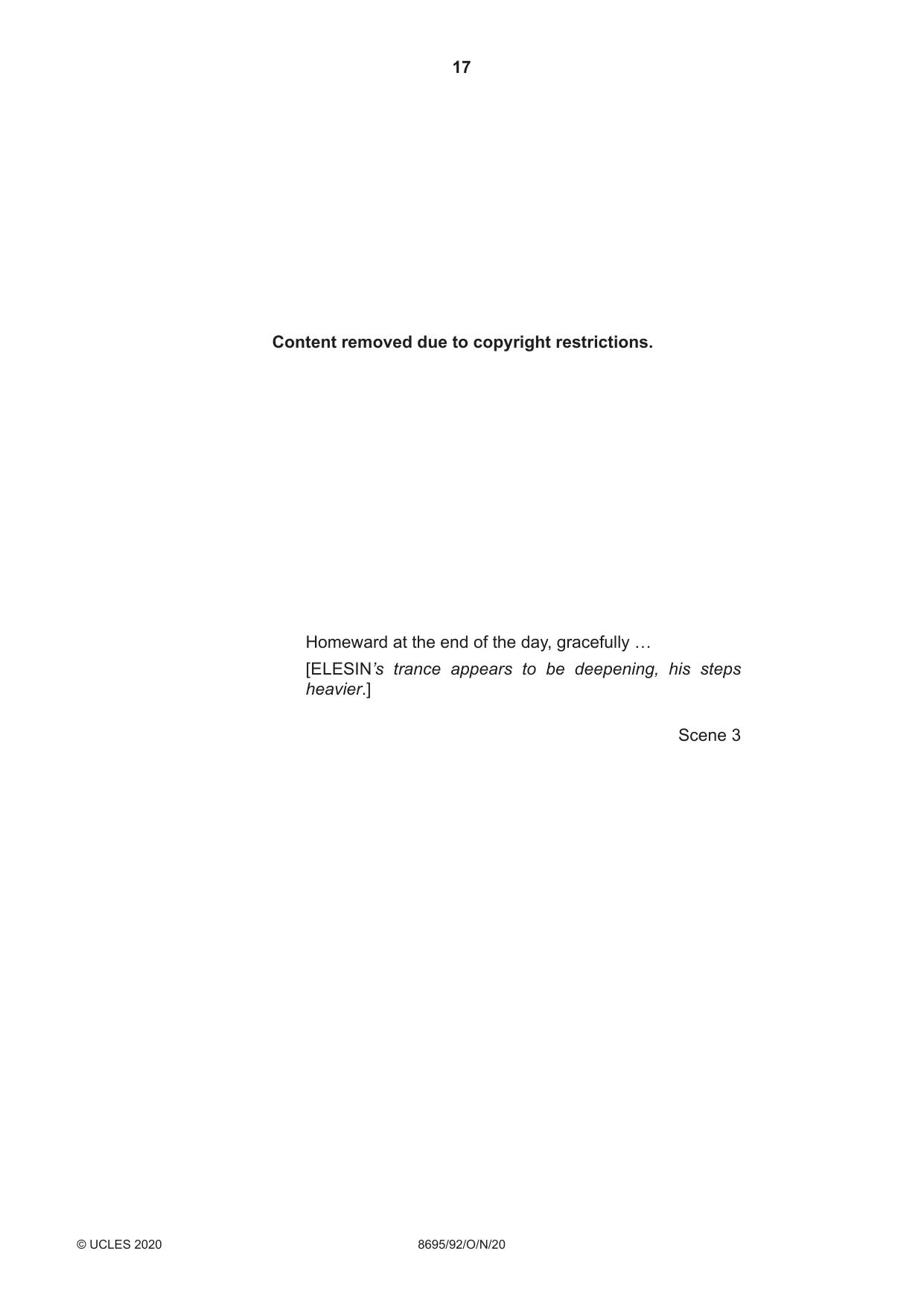 Cambridge A Level English - Language and Literature (AS Level only, from 2016) 8695 2020 Oct/Nov Paper 9 · Variant 2 question paper, page 17 of 20