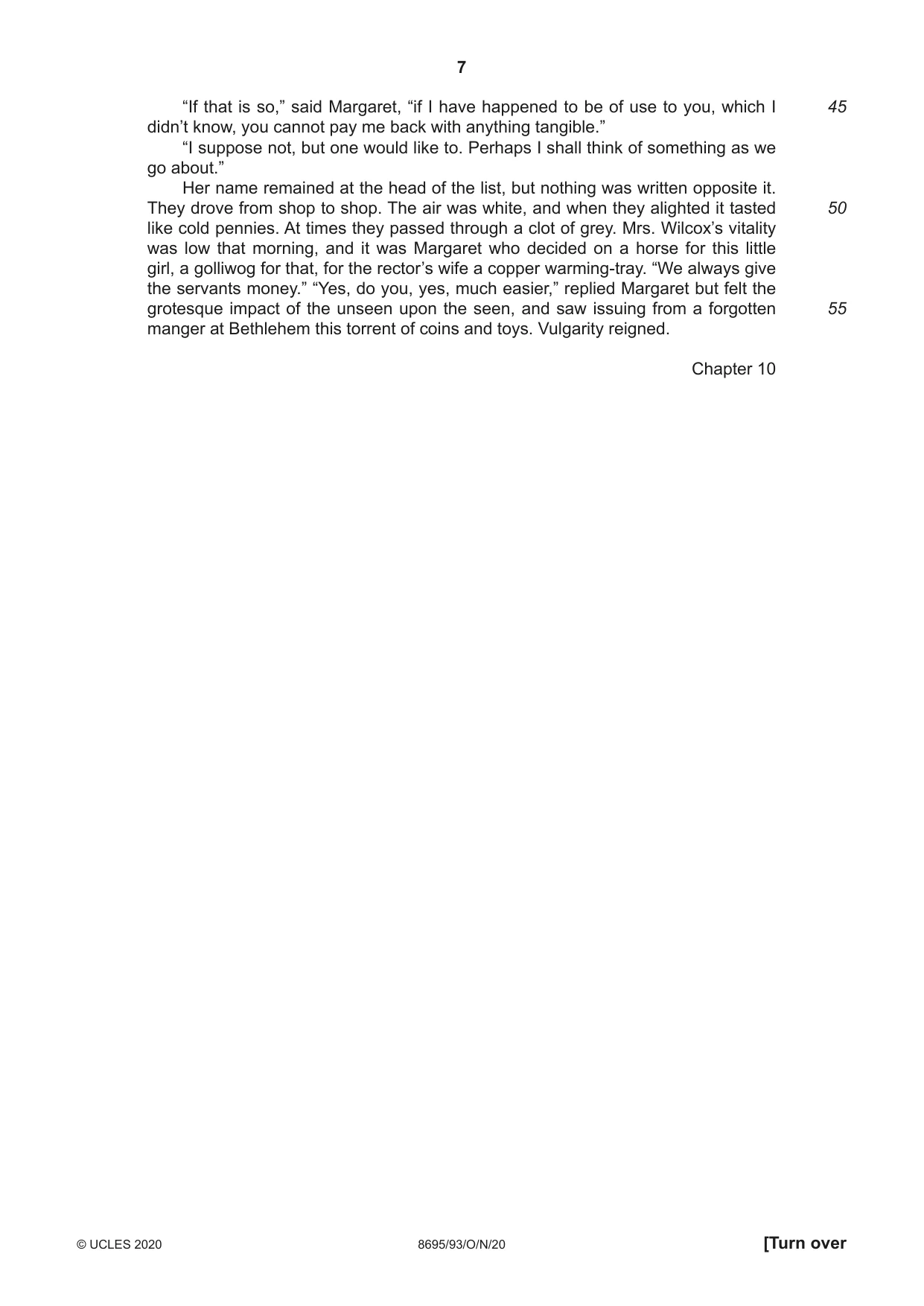 Cambridge A Level English - Language and Literature (AS Level only, from 2016) 8695 2020 Oct/Nov Paper 9 · Variant 3 question paper, page 7 of 20
