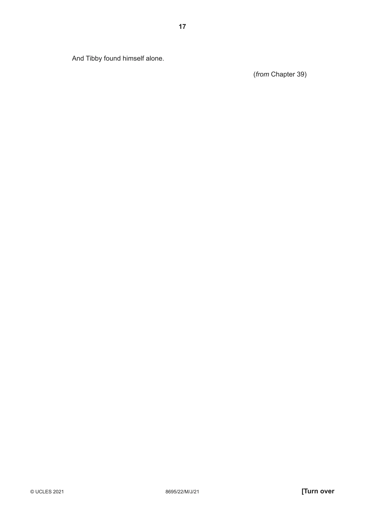 Cambridge A Level English - Language and Literature (AS Level only, from 2016) 8695 2021 May/June Paper 2 · Variant 2 question paper, page 17 of 24