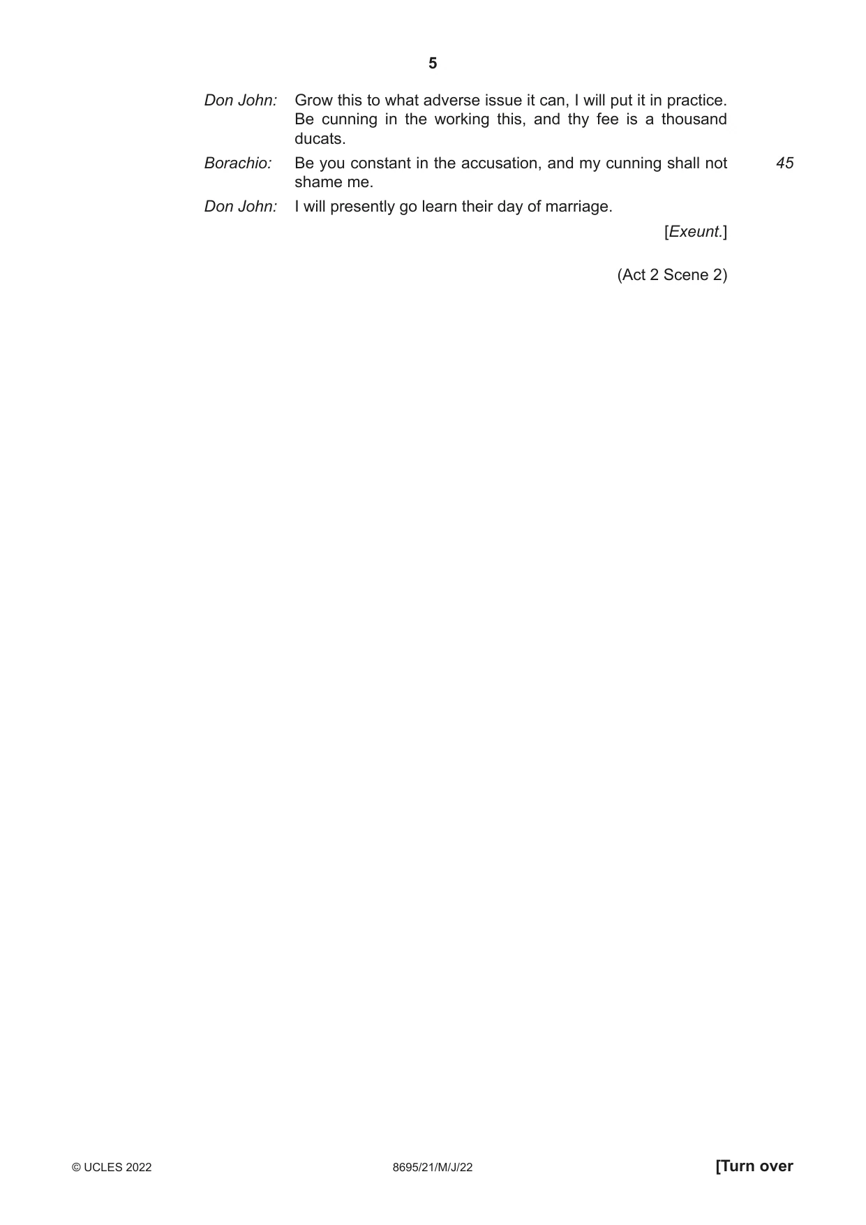 Cambridge A Level English - Language and Literature (AS Level only, from 2016) 8695 2022 May/June Paper 2 · Variant 1 question paper, page 5 of 24
