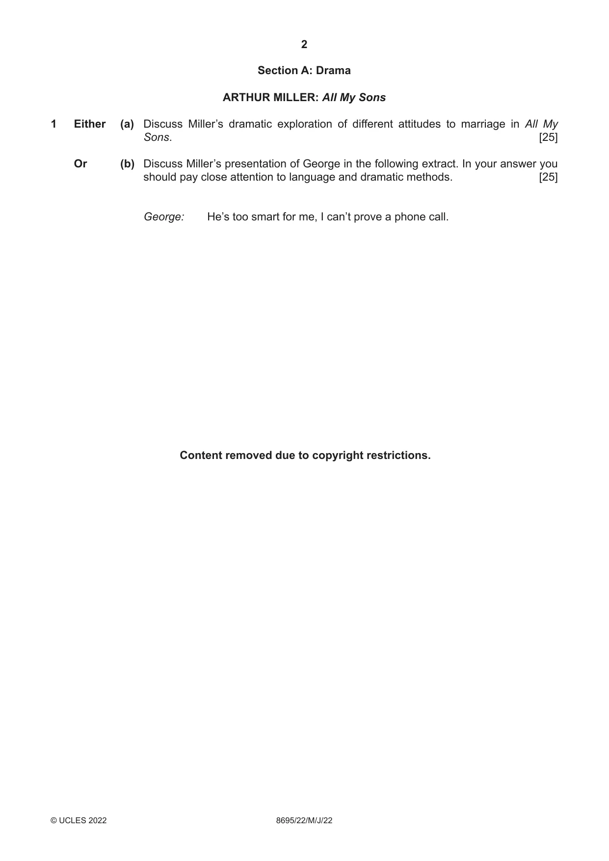 Cambridge A Level English - Language and Literature (AS Level only, from 2016) 8695 2022 May/June Paper 2 · Variant 2 question paper, page 2 of 24