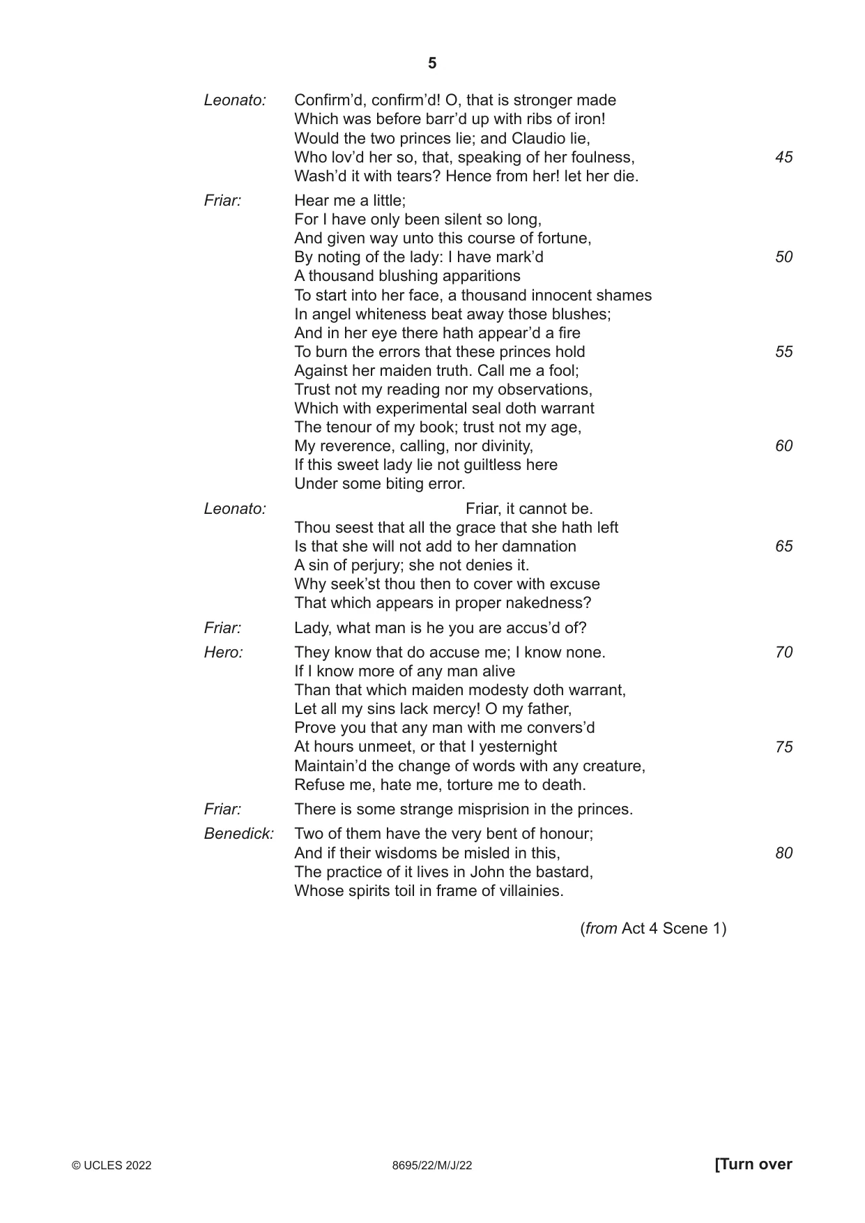 Cambridge A Level English - Language and Literature (AS Level only, from 2016) 8695 2022 May/June Paper 2 · Variant 2 question paper, page 5 of 24