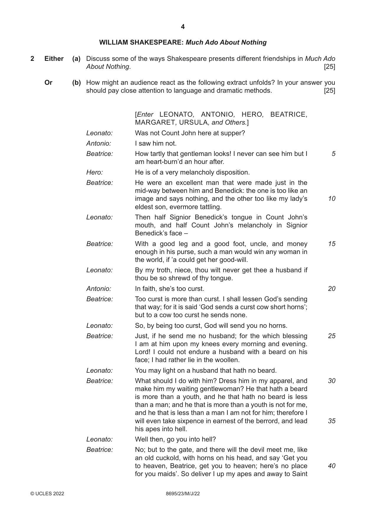 Cambridge A Level English - Language and Literature (AS Level only, from 2016) 8695 2022 May/June Paper 2 · Variant 3 question paper, page 4 of 24