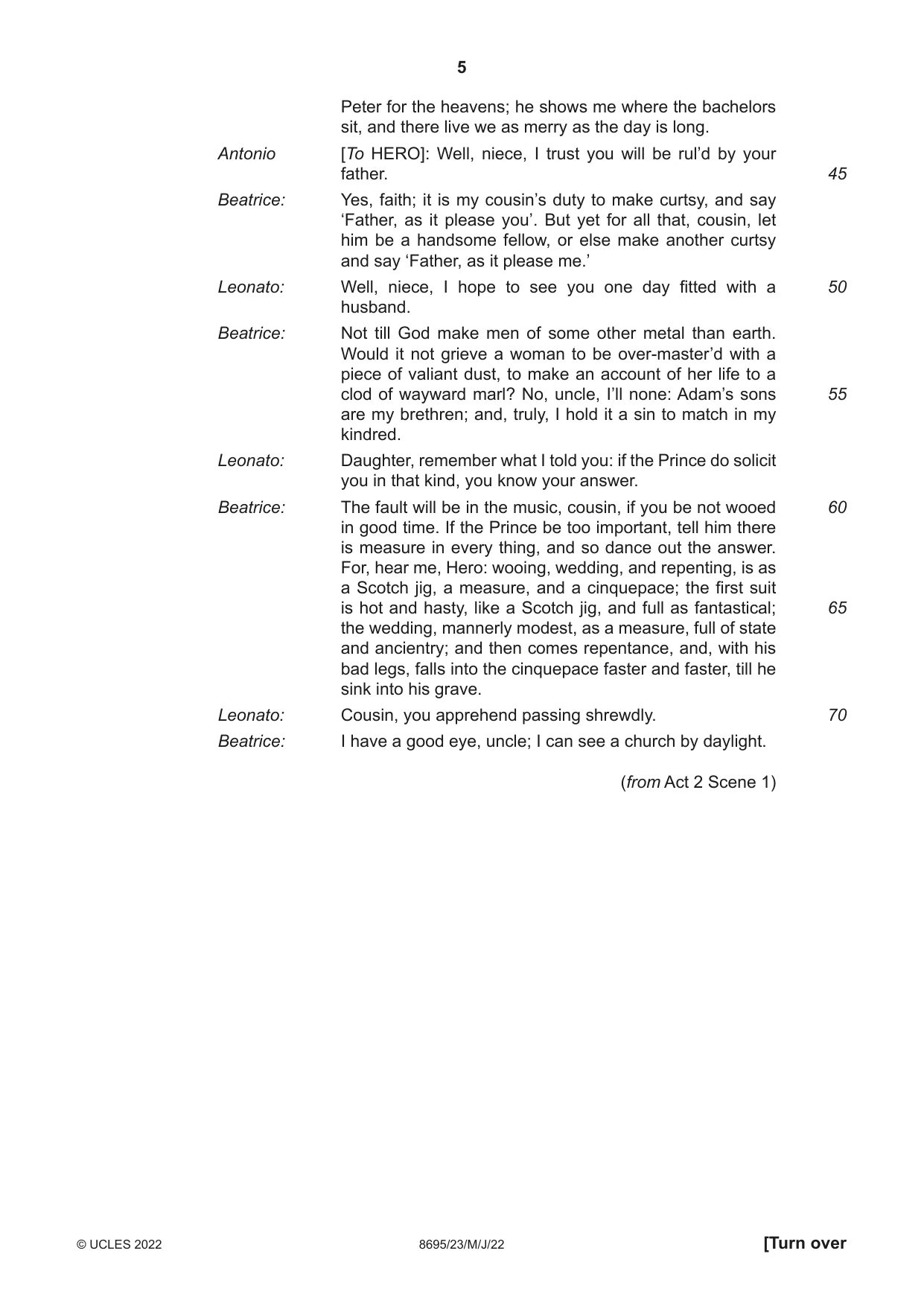 Cambridge A Level English - Language and Literature (AS Level only, from 2016) 8695 2022 May/June Paper 2 · Variant 3 question paper, page 5 of 24