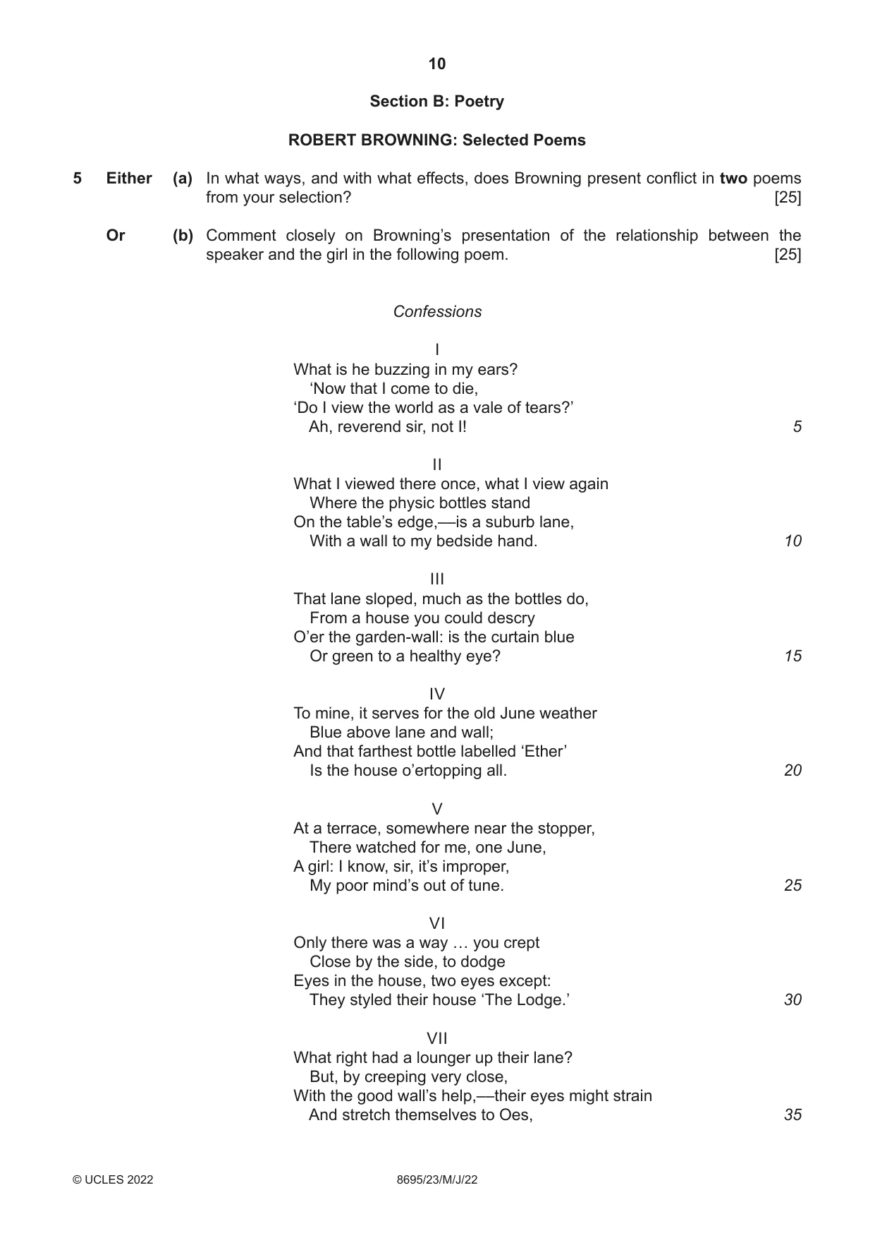 Cambridge A Level English - Language and Literature (AS Level only, from 2016) 8695 2022 May/June Paper 2 · Variant 3 question paper, page 10 of 24