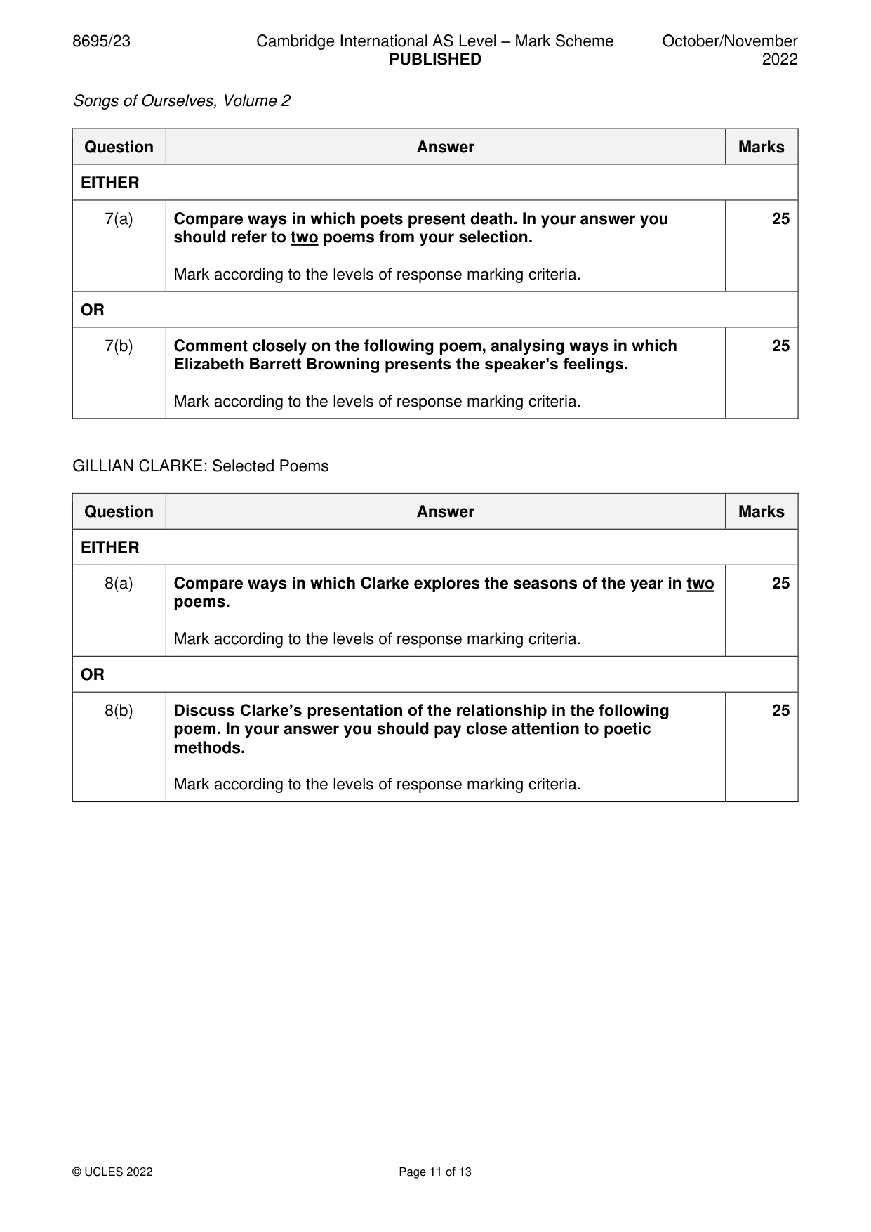 Mark scheme, page 11 of 13