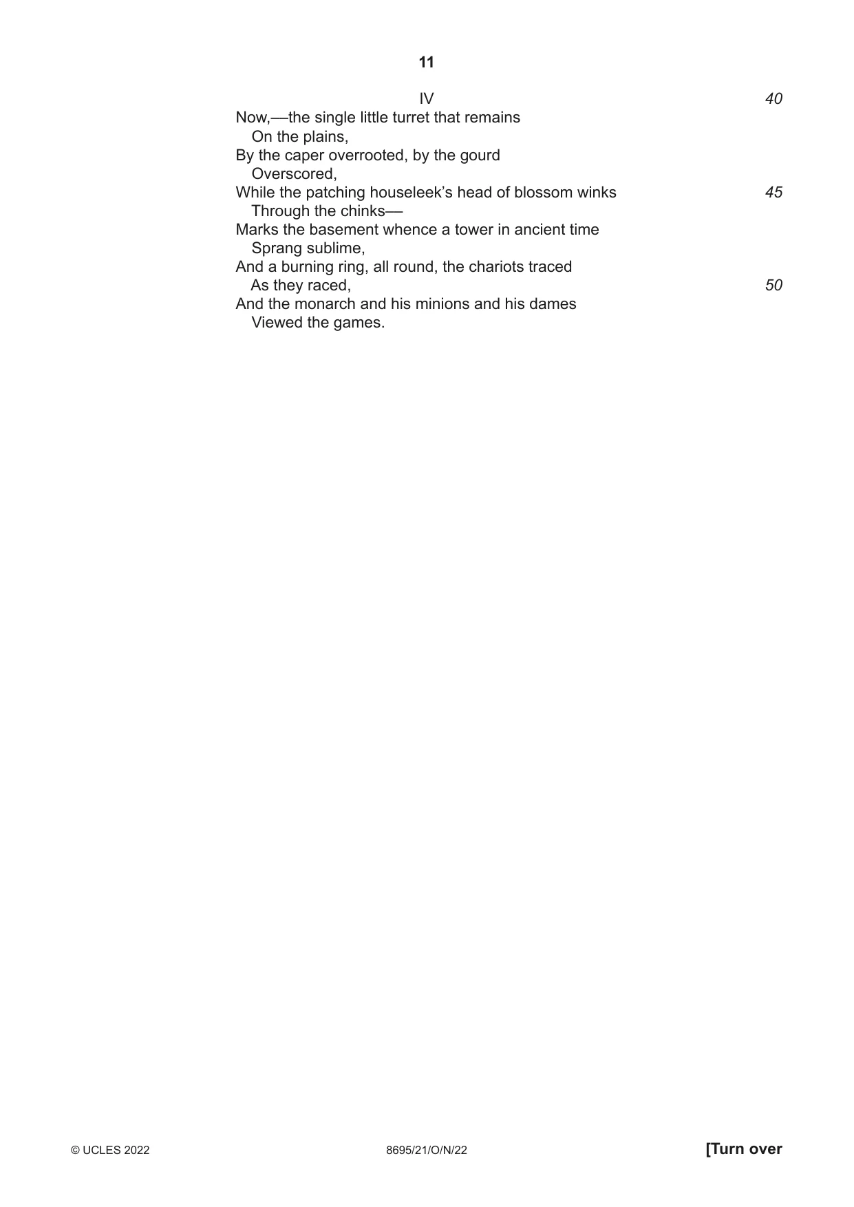 Cambridge A Level English - Language and Literature (AS Level only, from 2016) 8695 2022 Oct/Nov Paper 2 · Variant 1 question paper, page 11 of 24