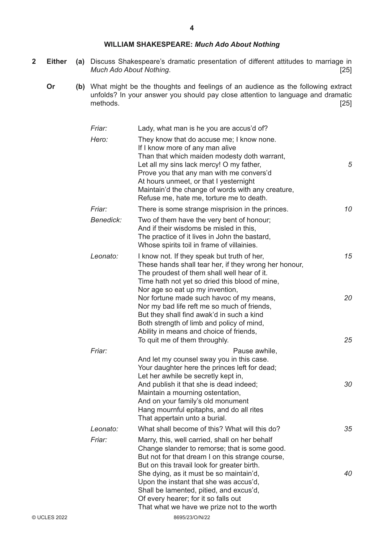 Cambridge A Level English - Language and Literature (AS Level only, from 2016) 8695 2022 Oct/Nov Paper 2 · Variant 3 question paper, page 4 of 24