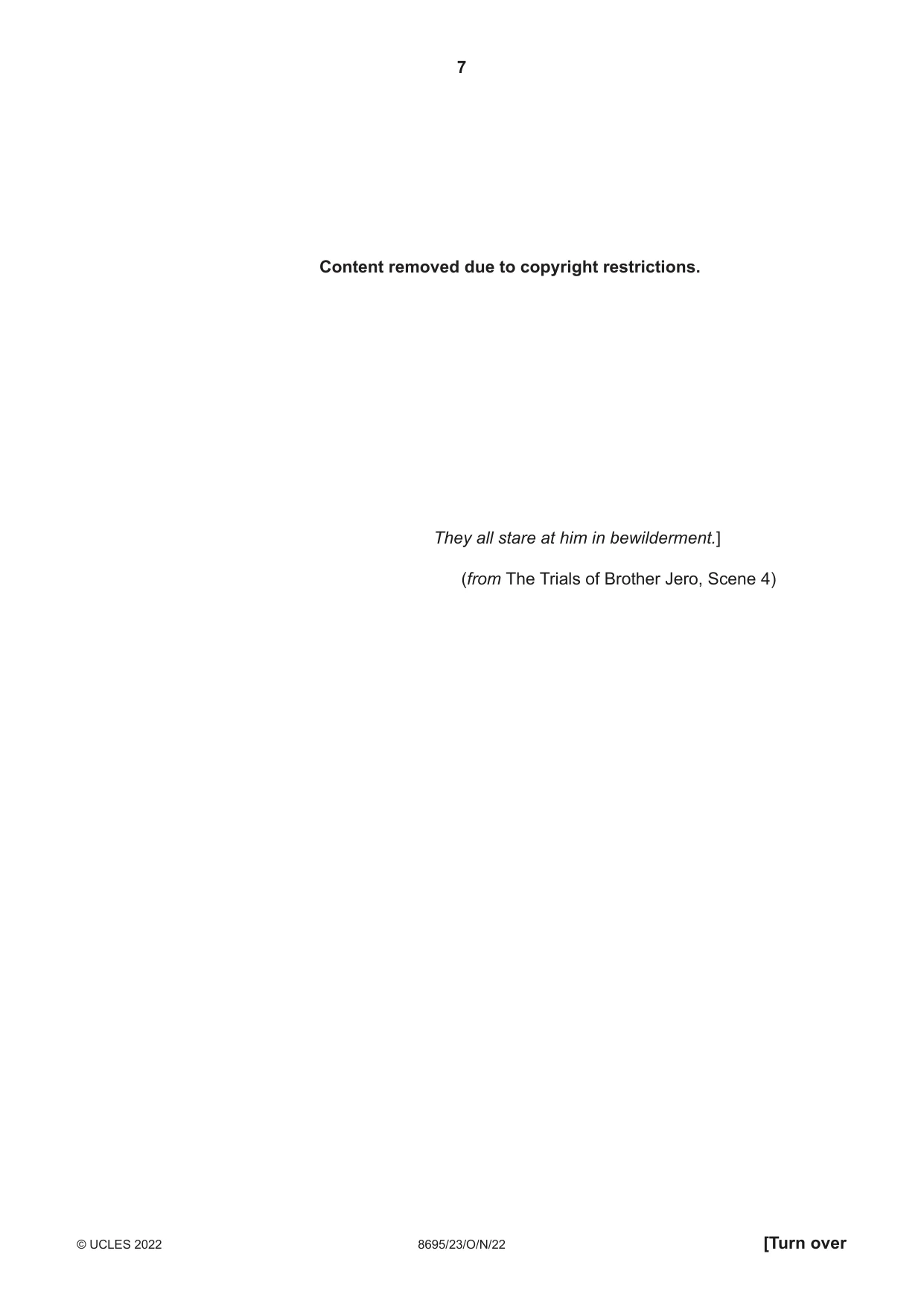 Cambridge A Level English - Language and Literature (AS Level only, from 2016) 8695 2022 Oct/Nov Paper 2 · Variant 3 question paper, page 7 of 24