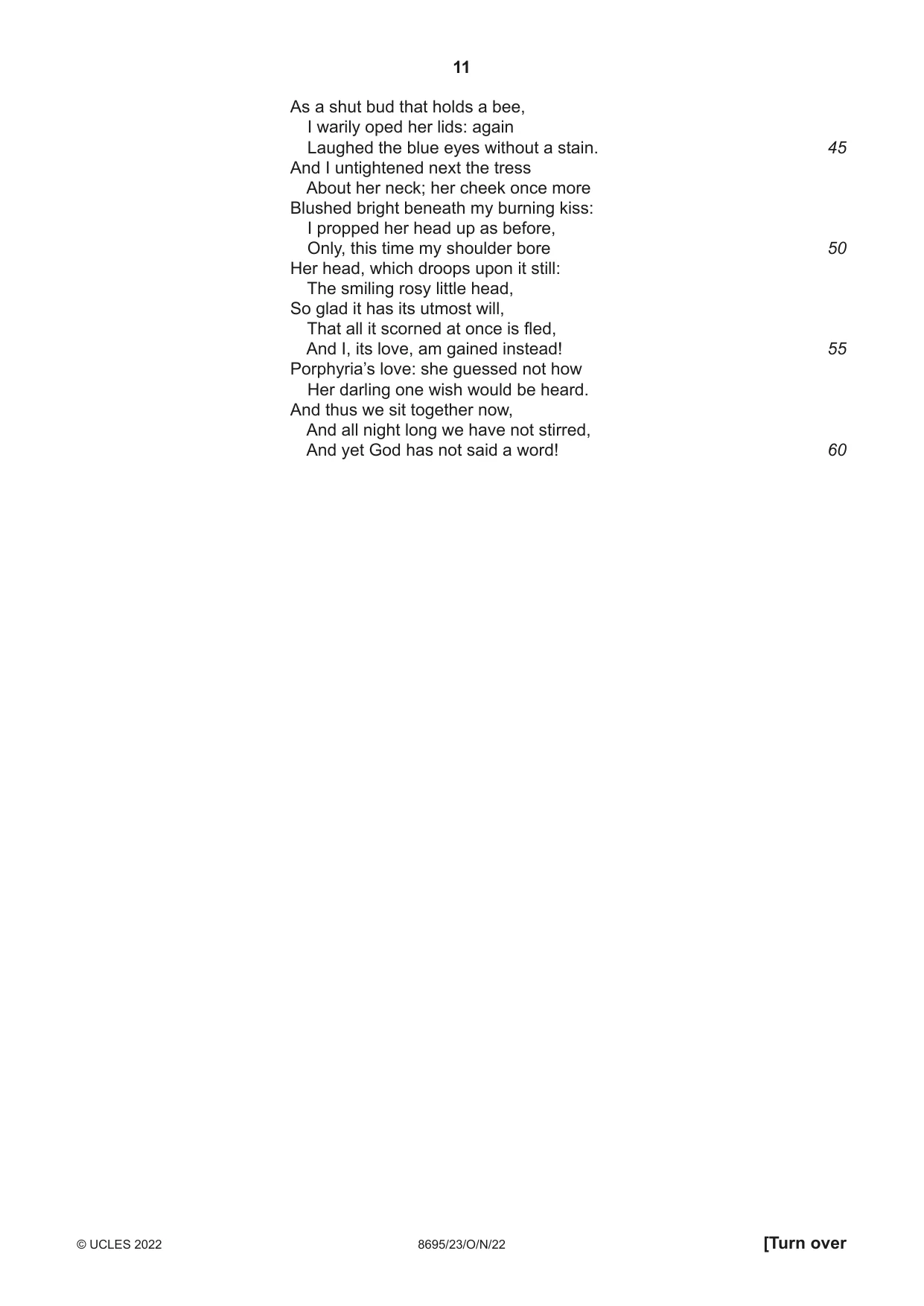 Cambridge A Level English - Language and Literature (AS Level only, from 2016) 8695 2022 Oct/Nov Paper 2 · Variant 3 question paper, page 11 of 24