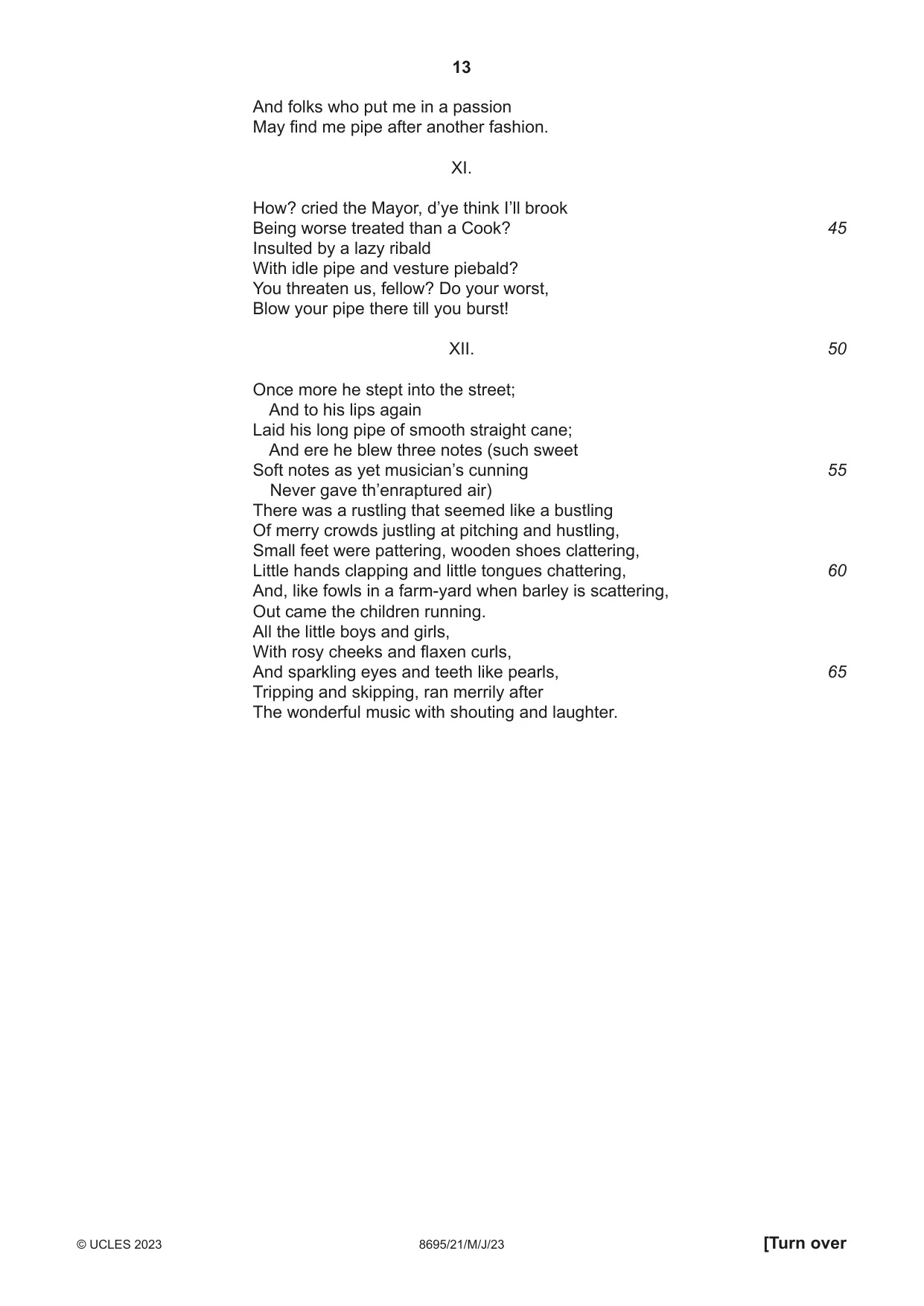 Cambridge A Level English - Language and Literature (AS Level only, from 2016) 8695 2023 May/June Paper 2 · Variant 1 question paper, page 13 of 24