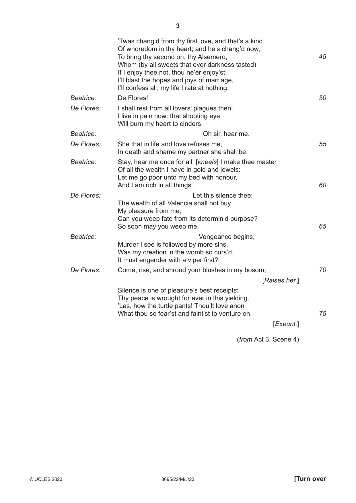 Cambridge A Level English - Language and Literature (AS Level only, from 2016) 8695 2023 May/June Paper 2 · Variant 2 question paper, page 3 of 24