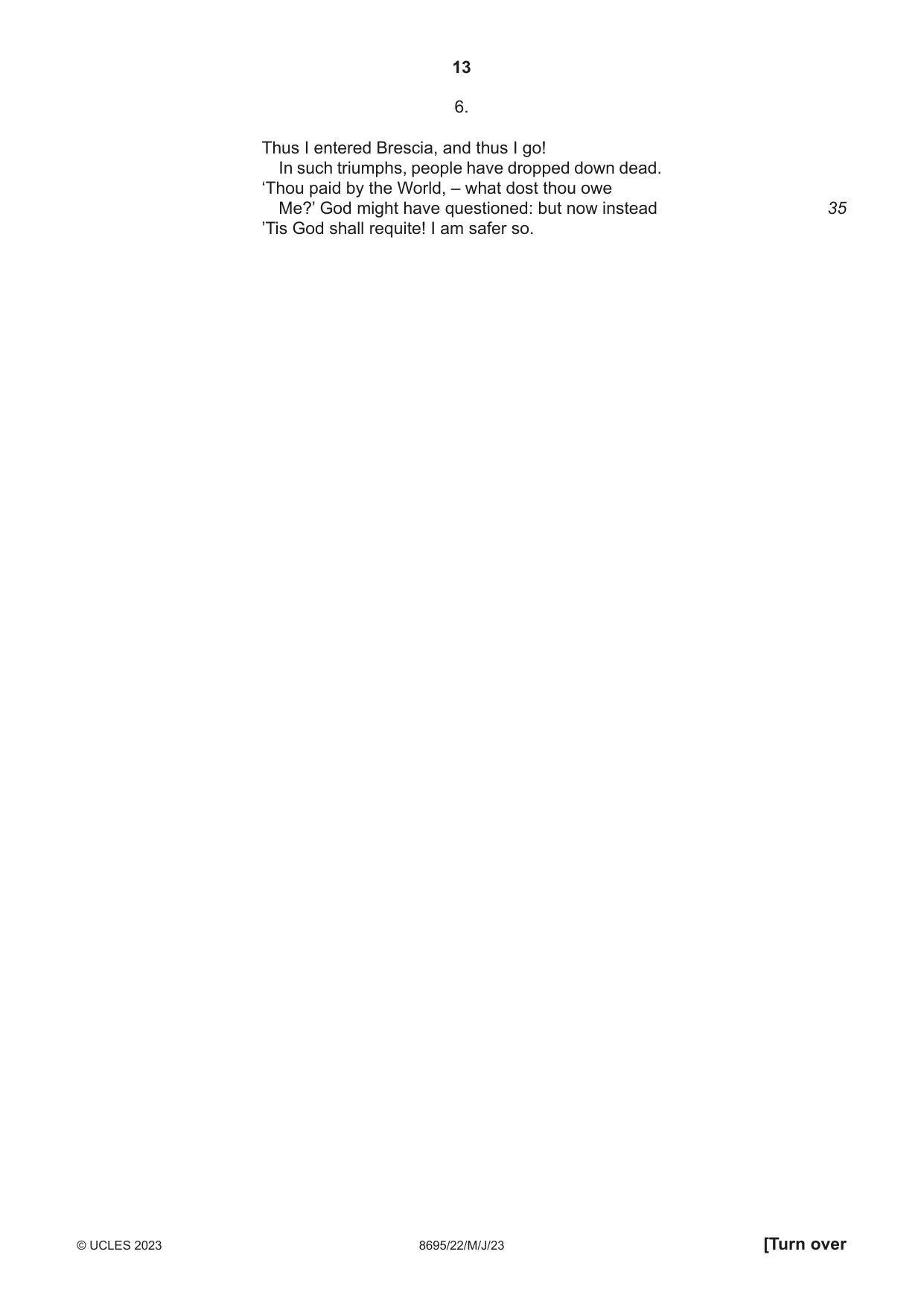 Cambridge A Level English - Language and Literature (AS Level only, from 2016) 8695 2023 May/June Paper 2 · Variant 2 question paper, page 13 of 24