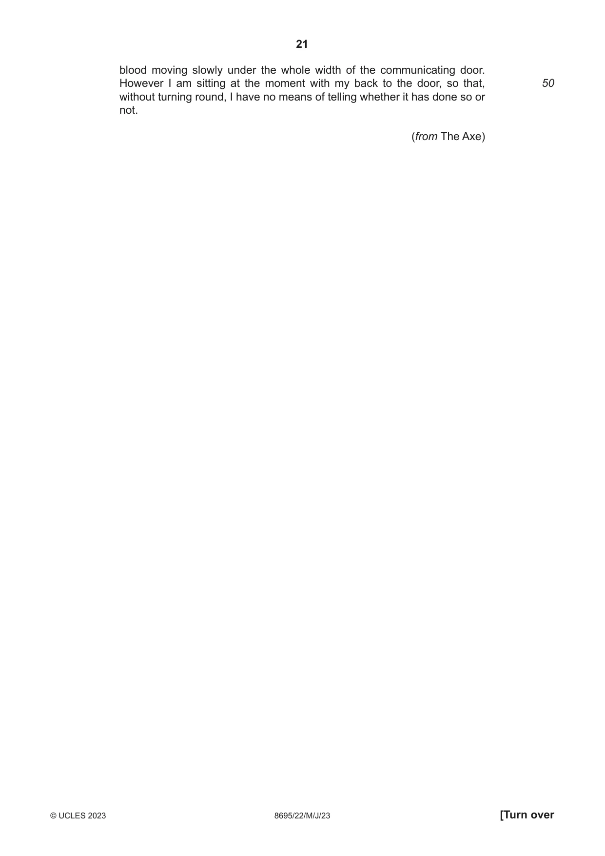 Cambridge A Level English - Language and Literature (AS Level only, from 2016) 8695 2023 May/June Paper 2 · Variant 2 question paper, page 21 of 24