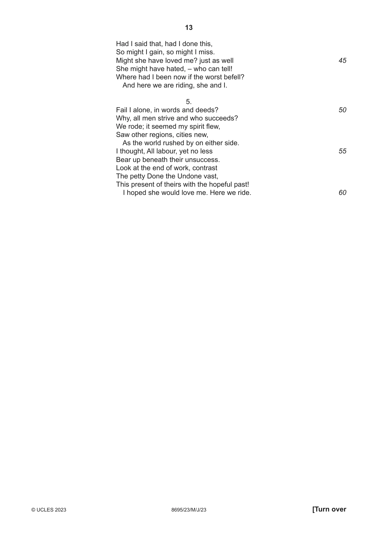 Cambridge A Level English - Language and Literature (AS Level only, from 2016) 8695 2023 May/June Paper 2 · Variant 3 question paper, page 13 of 20