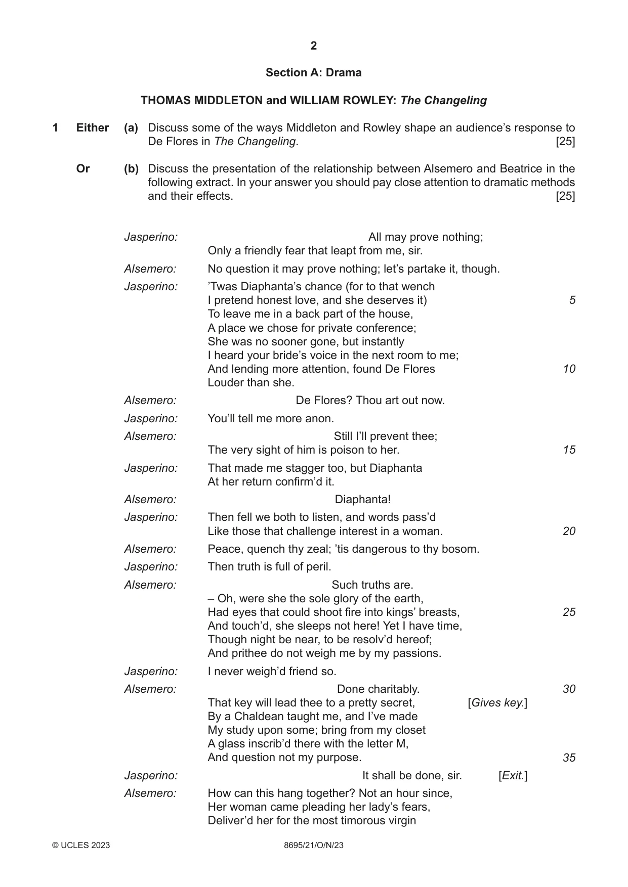 Cambridge A Level English - Language and Literature (AS Level only, from 2016) 8695 2023 Oct/Nov Paper 2 · Variant 1 question paper, page 2 of 24