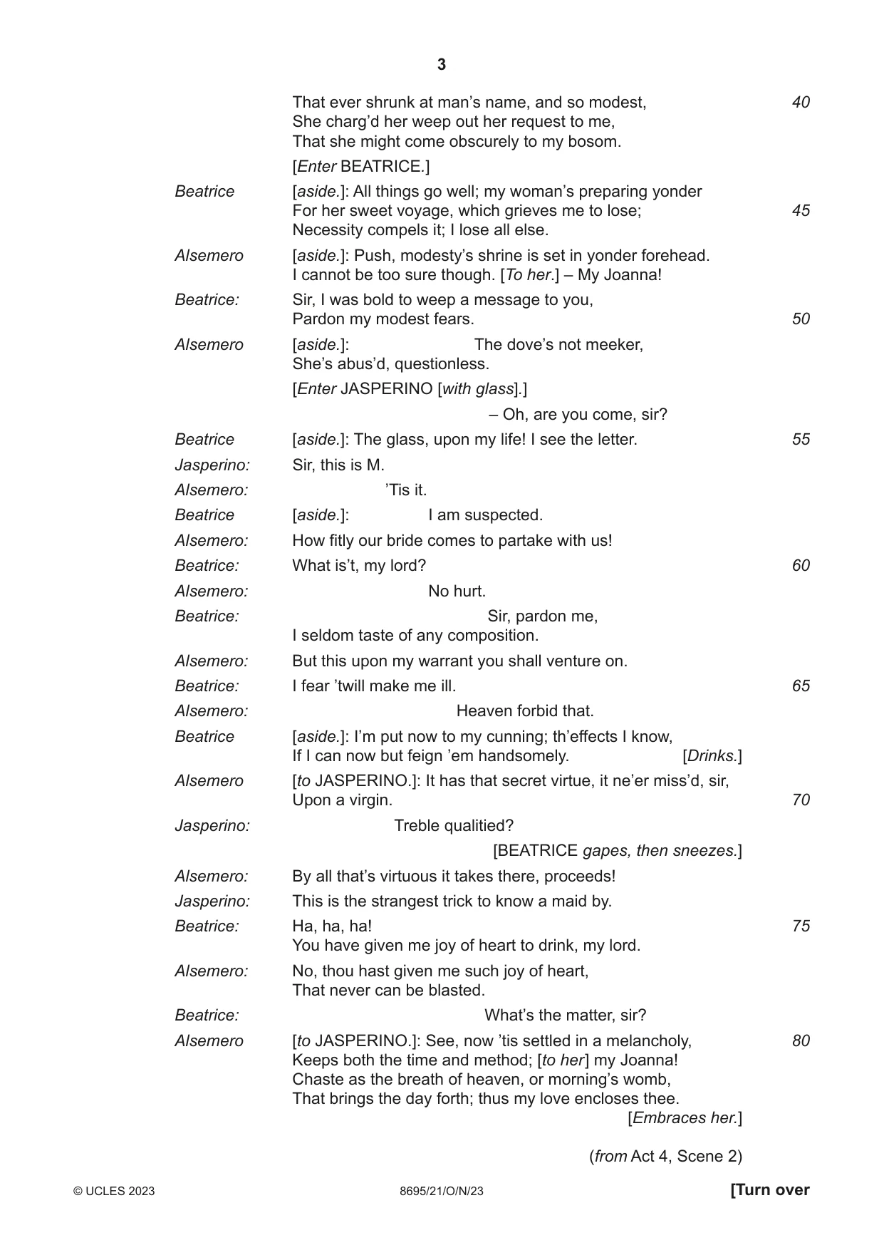 Cambridge A Level English - Language and Literature (AS Level only, from 2016) 8695 2023 Oct/Nov Paper 2 · Variant 1 question paper, page 3 of 24