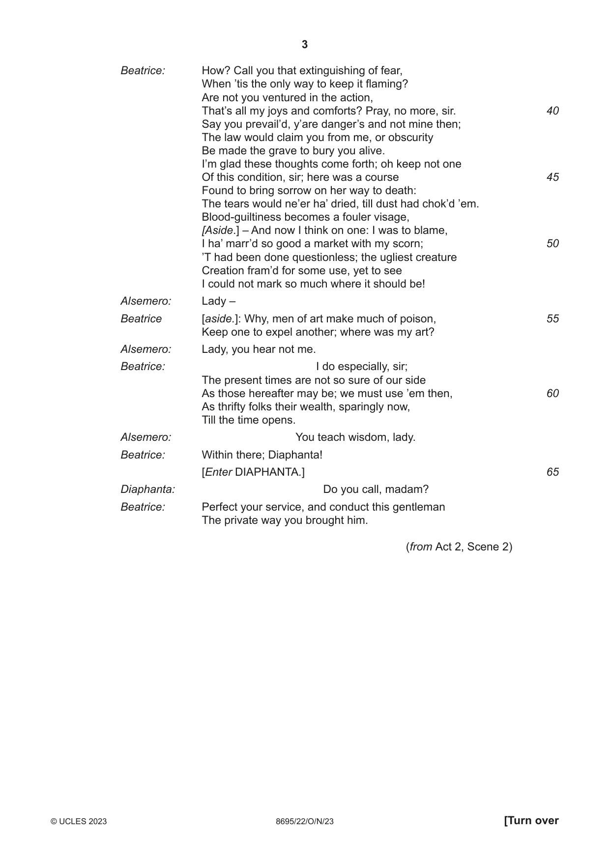 Cambridge A Level English - Language and Literature (AS Level only, from 2016) 8695 2023 Oct/Nov Paper 2 · Variant 2 question paper, page 3 of 24