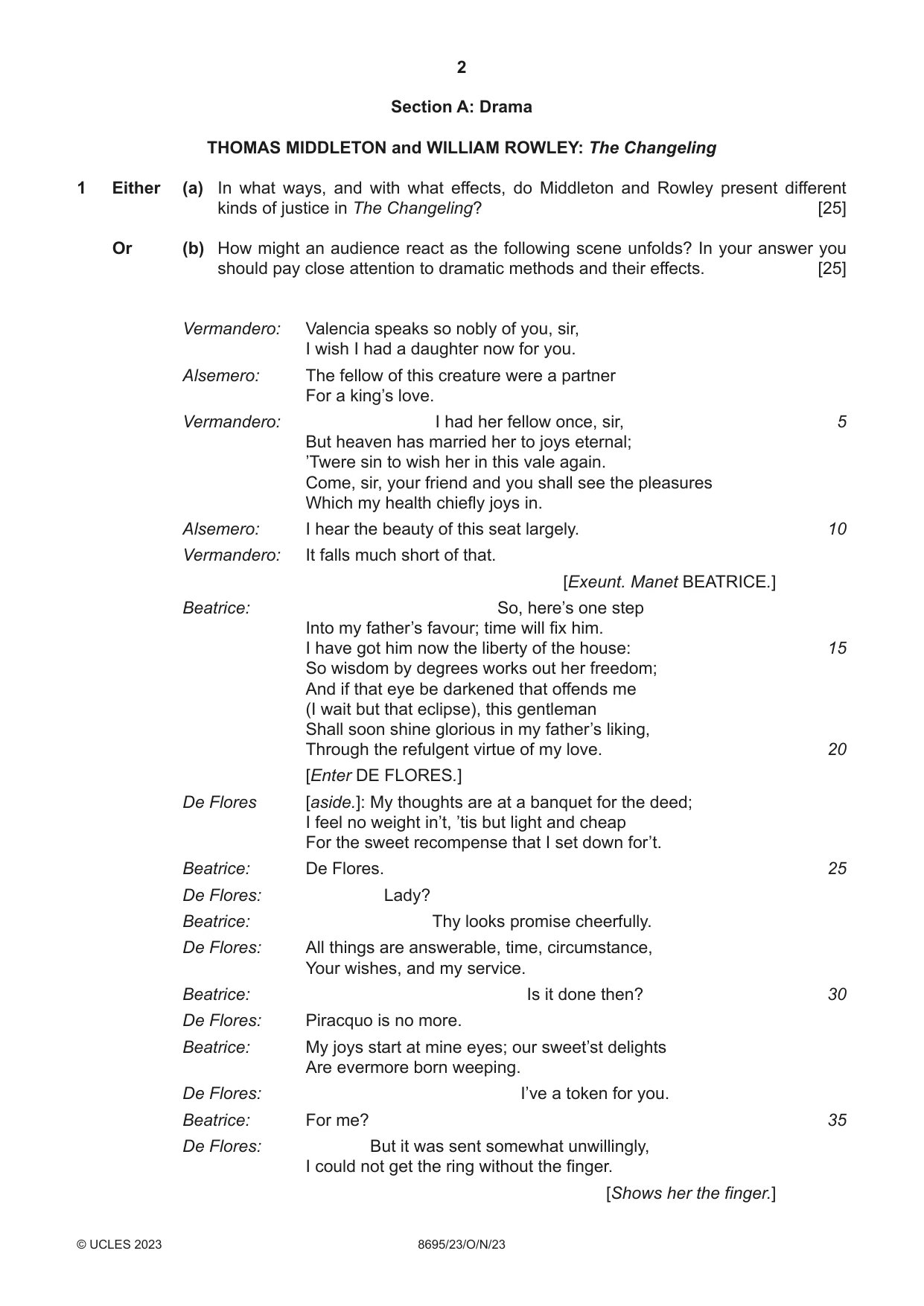 Cambridge A Level English - Language and Literature (AS Level only, from 2016) 8695 2023 Oct/Nov Paper 2 · Variant 3 question paper, page 2 of 24