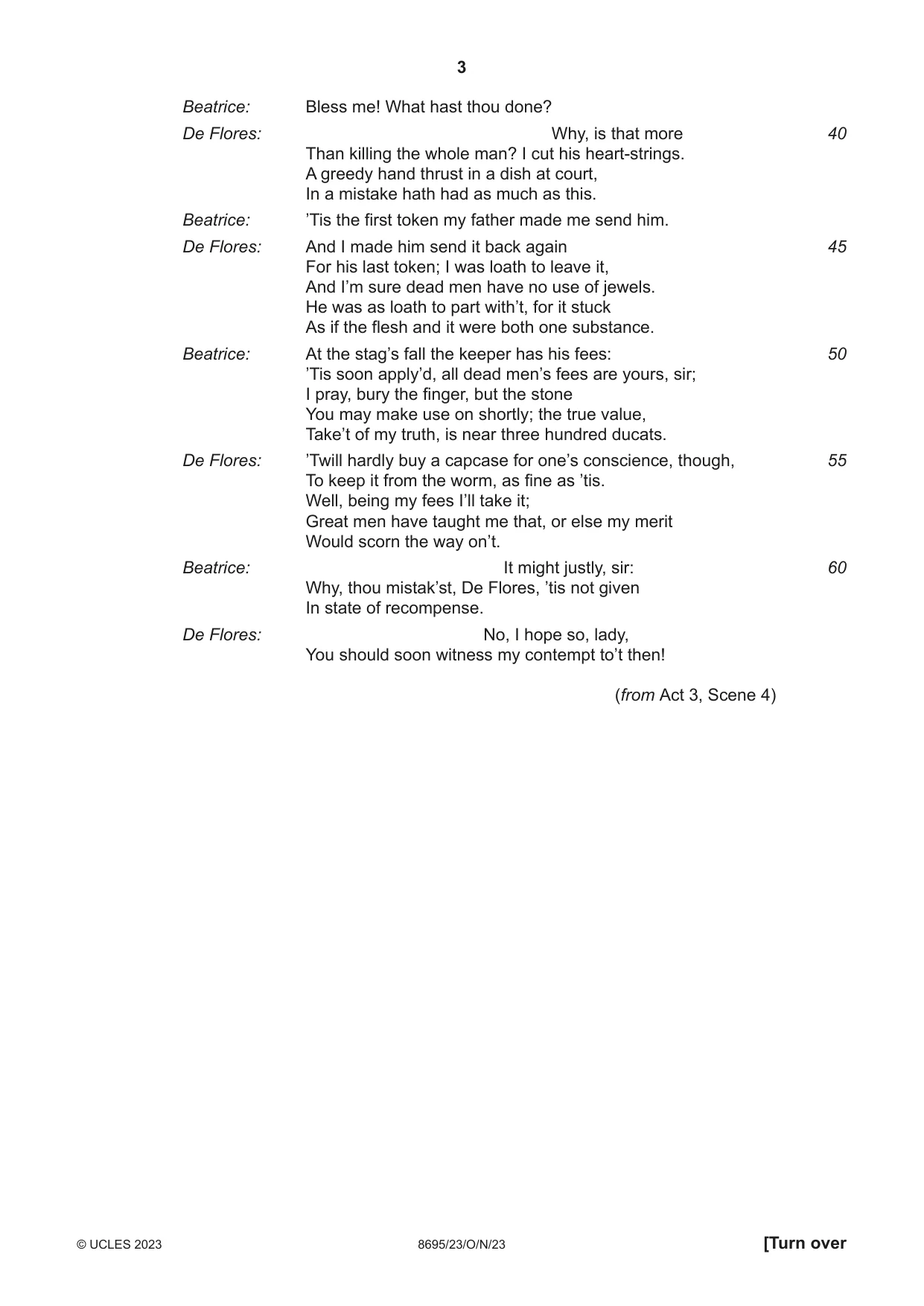 Cambridge A Level English - Language and Literature (AS Level only, from 2016) 8695 2023 Oct/Nov Paper 2 · Variant 3 question paper, page 3 of 24