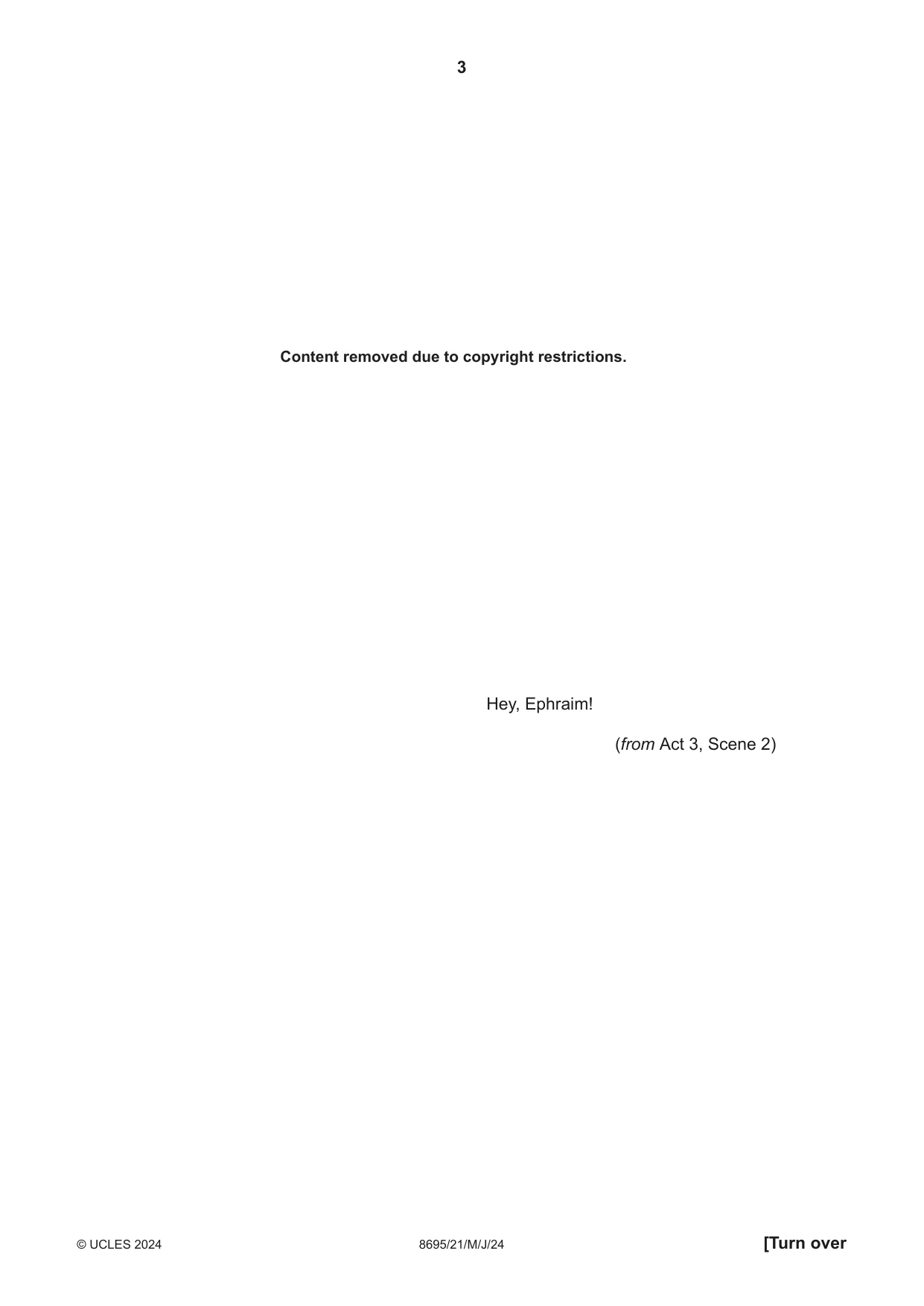 Cambridge A Level English - Language and Literature (AS Level only, from 2016) 8695 2024 May/June Paper 2 · Variant 1 question paper, page 3 of 24