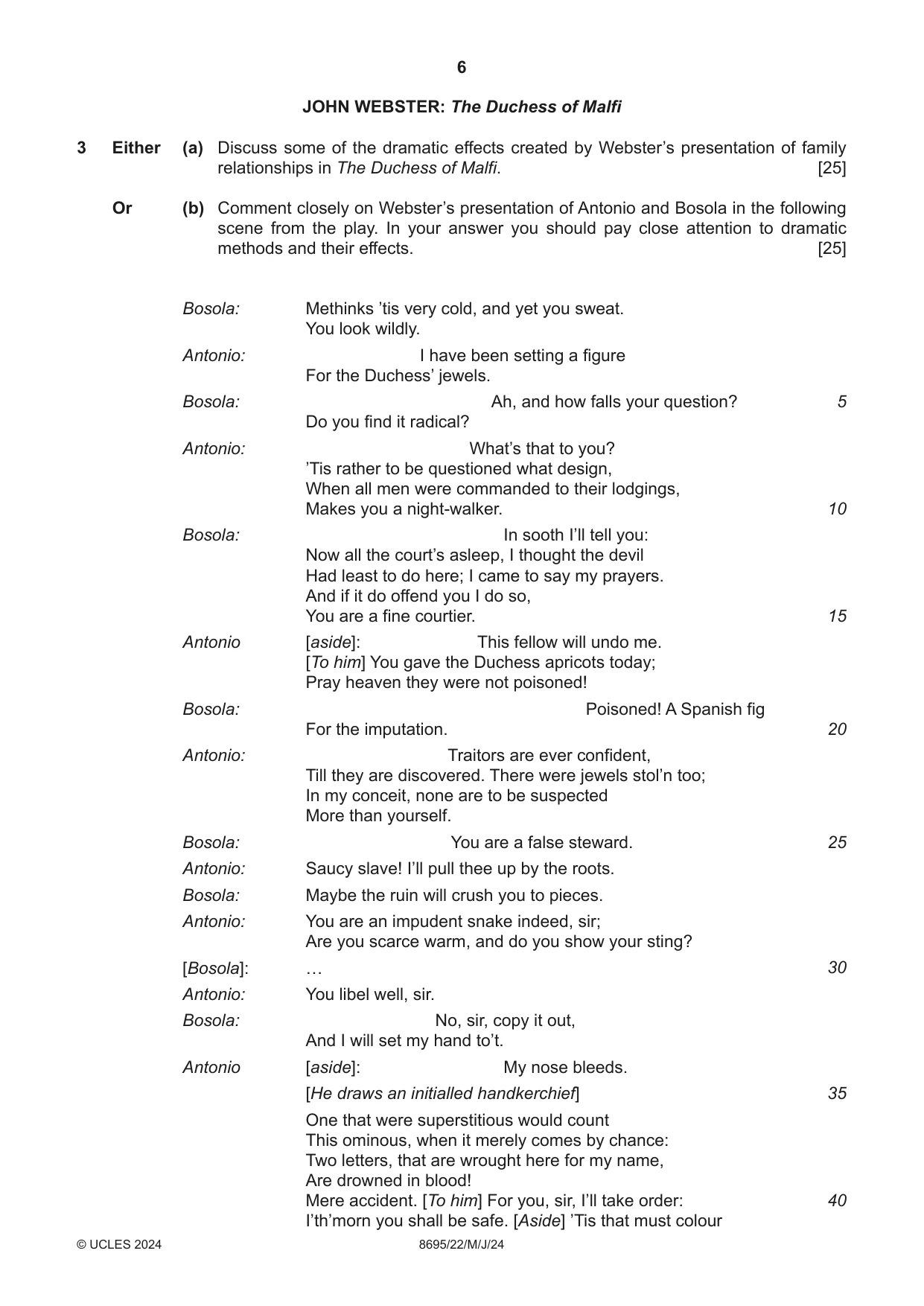 Cambridge A Level English - Language and Literature (AS Level only, from 2016) 8695 2024 May/June Paper 2 · Variant 2 question paper, page 6 of 24