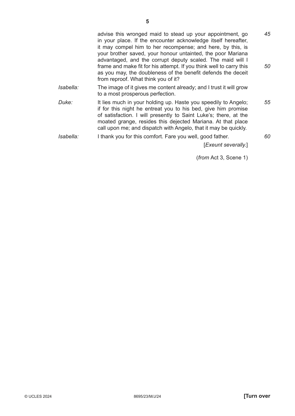Cambridge A Level English - Language and Literature (AS Level only, from 2016) 8695 2024 May/June Paper 2 · Variant 3 question paper, page 5 of 24
