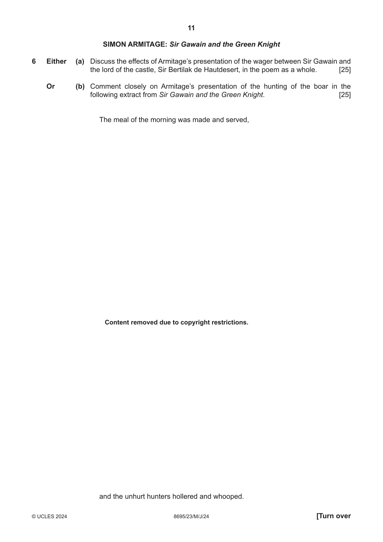 Cambridge A Level English - Language and Literature (AS Level only, from 2016) 8695 2024 May/June Paper 2 · Variant 3 question paper, page 11 of 24